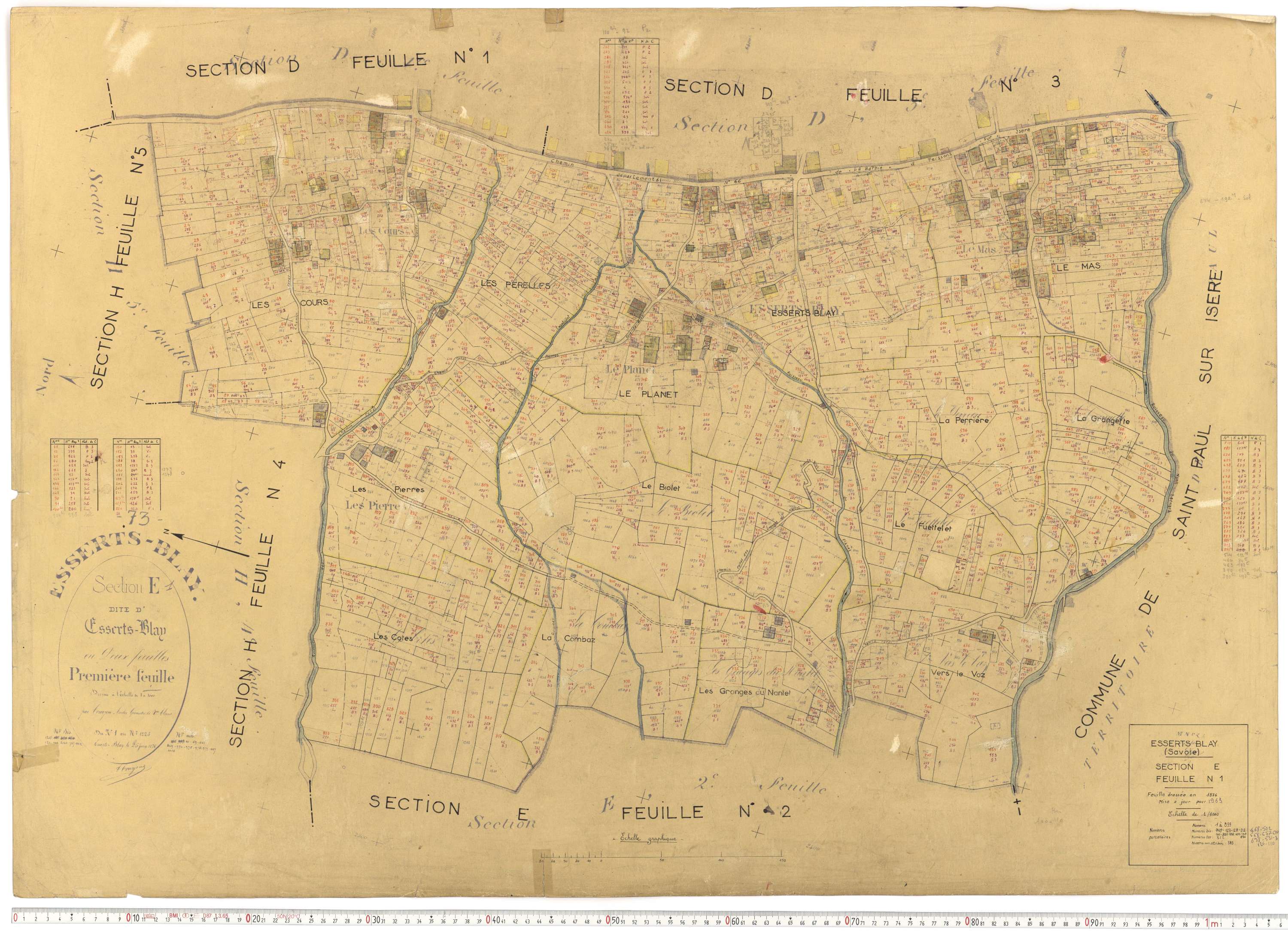 Esserts-Blay - Plans cadastraux du cadastre rénové.