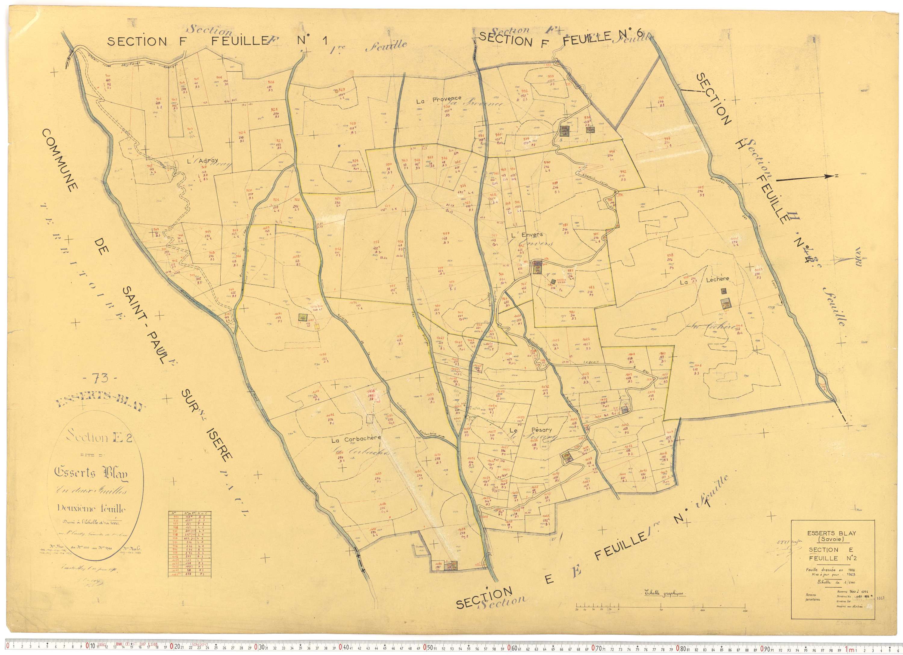 Esserts-Blay - Plans cadastraux du cadastre rénové.