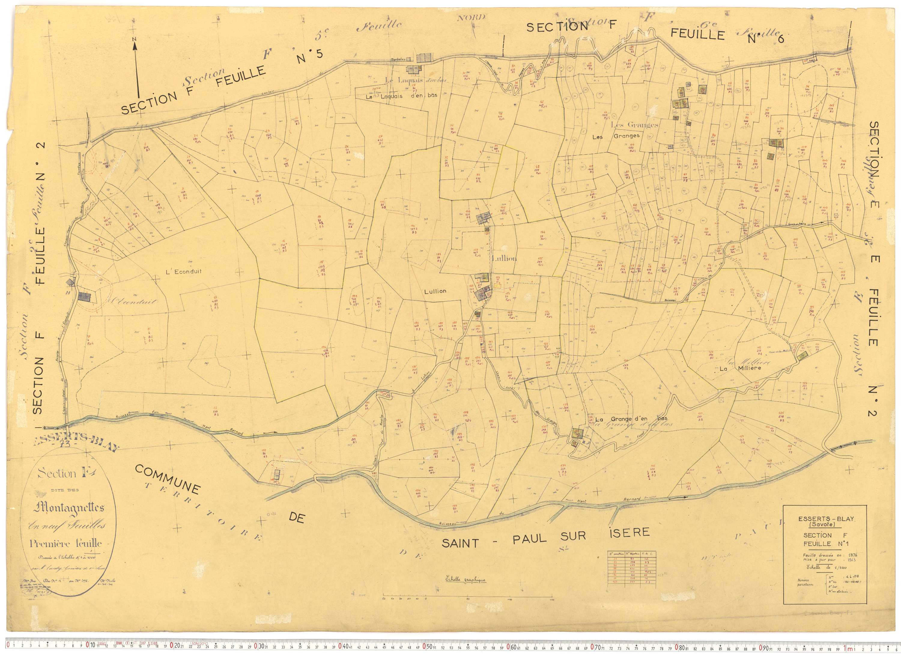 Esserts-Blay - Plans cadastraux du cadastre rénové.