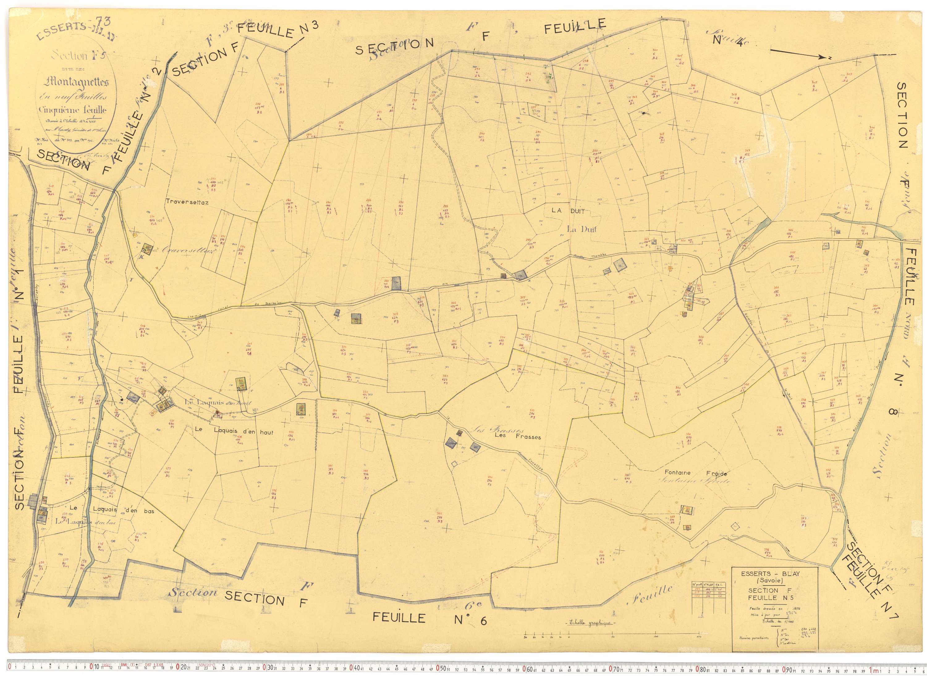Esserts-Blay - Plans cadastraux du cadastre rénové.