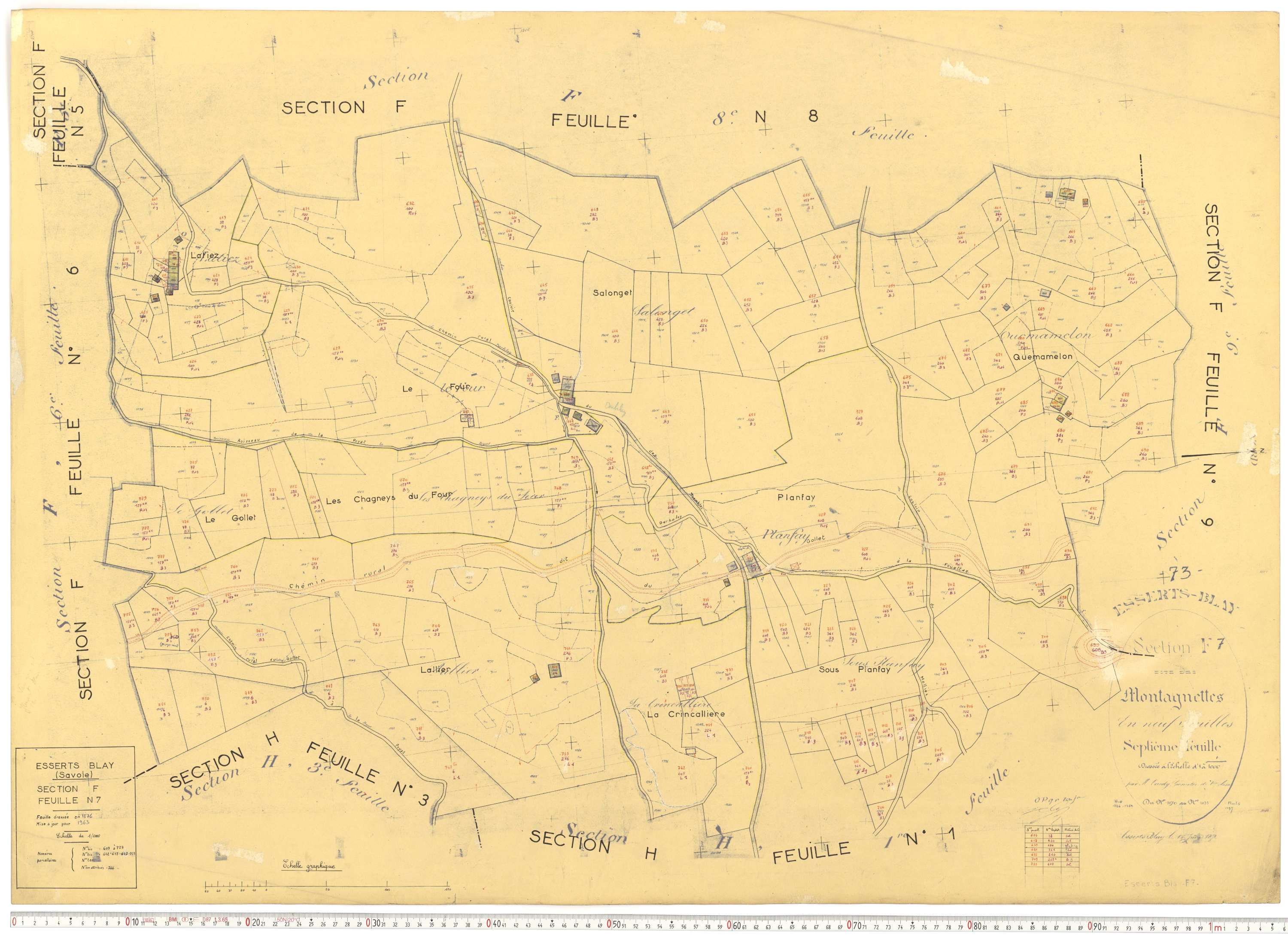 Esserts-Blay - Plans cadastraux du cadastre rénové.