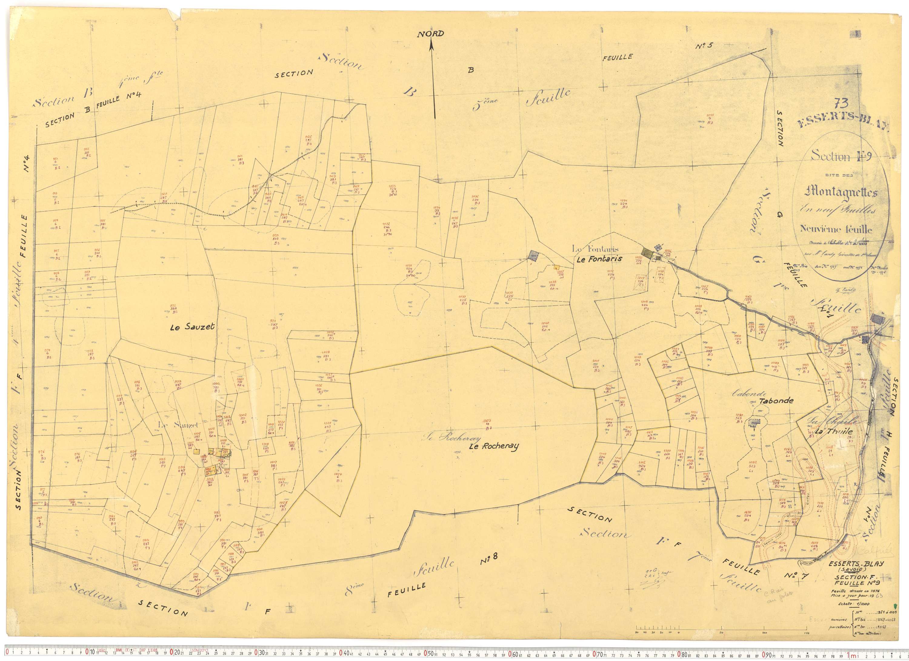 Esserts-Blay - Plans cadastraux du cadastre rénové.
