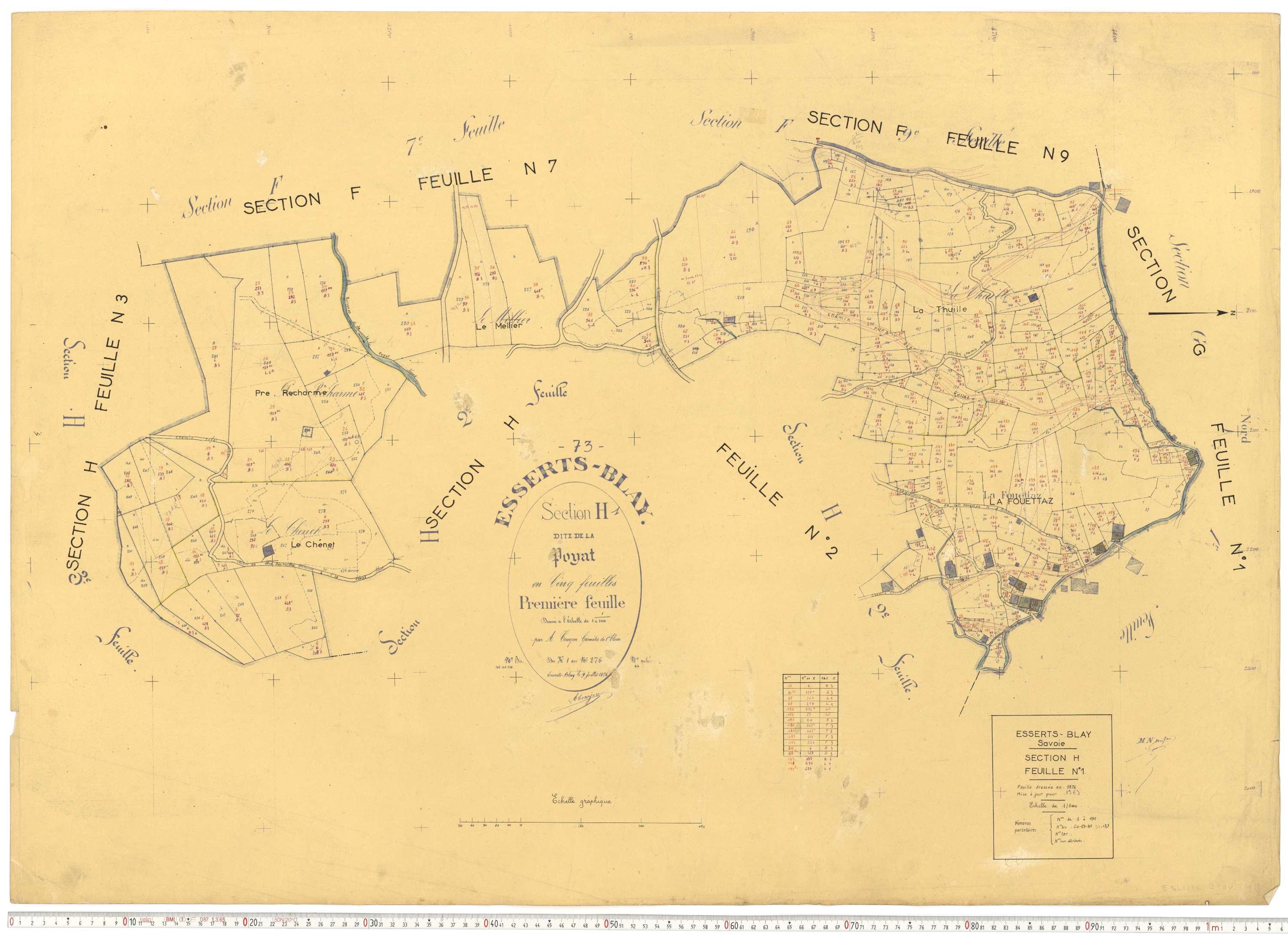 Esserts-Blay - Plans cadastraux du cadastre rénové.