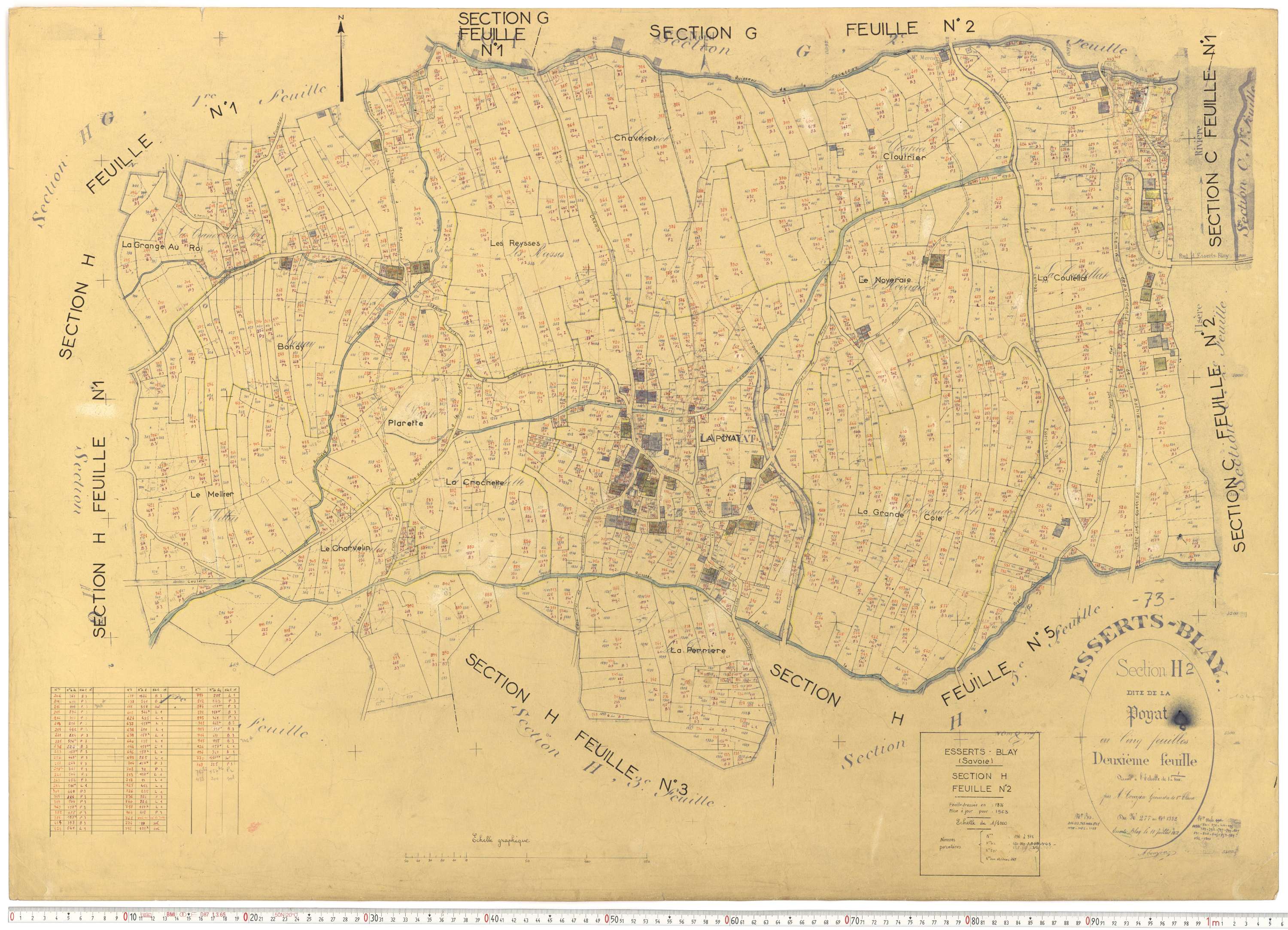 Esserts-Blay - Plans cadastraux du cadastre rénové.