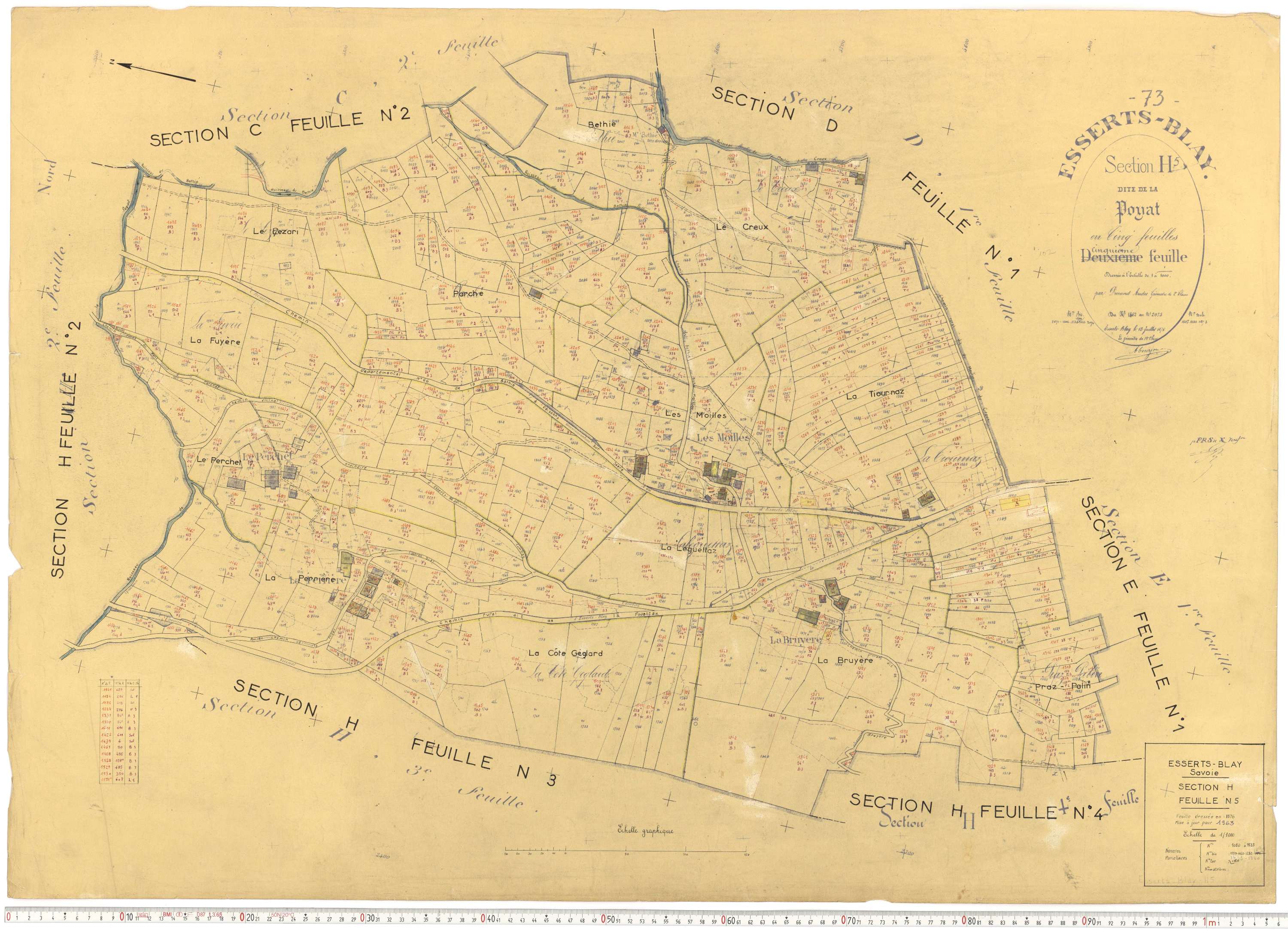 Esserts-Blay - Plans cadastraux du cadastre rénové.
