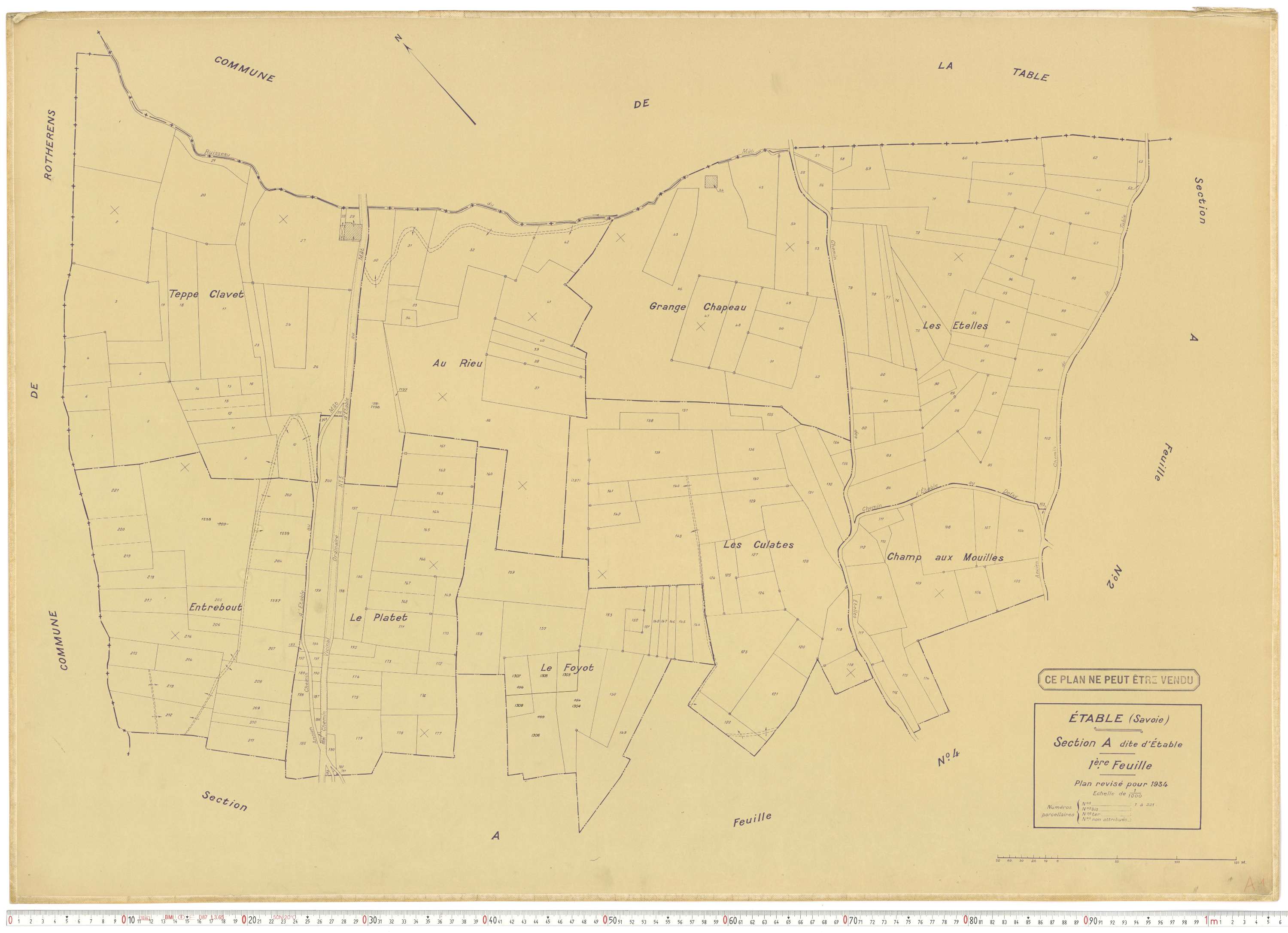 Étable - Cadastre rénové (1934).