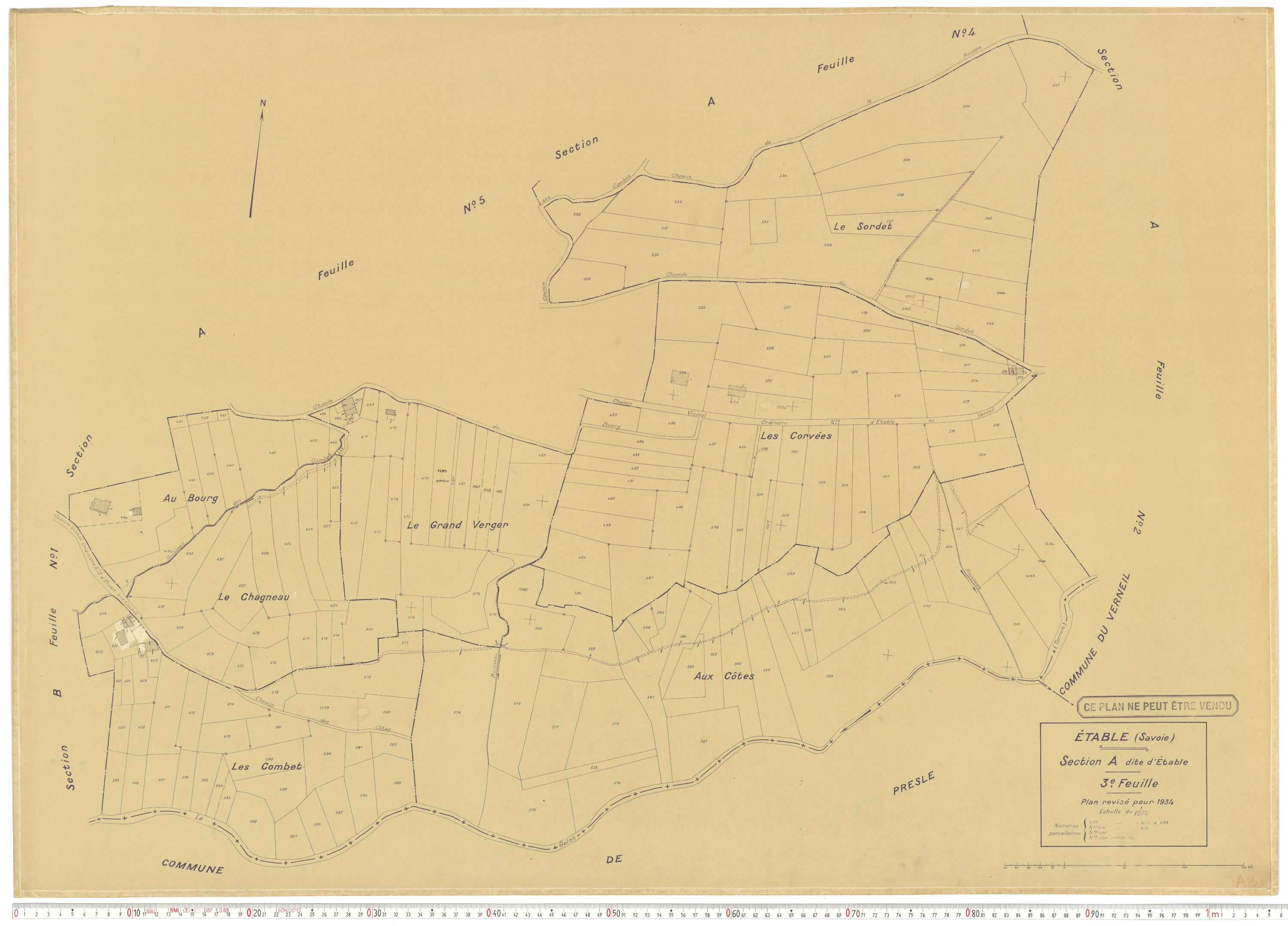 Étable - Cadastre rénové (1934).