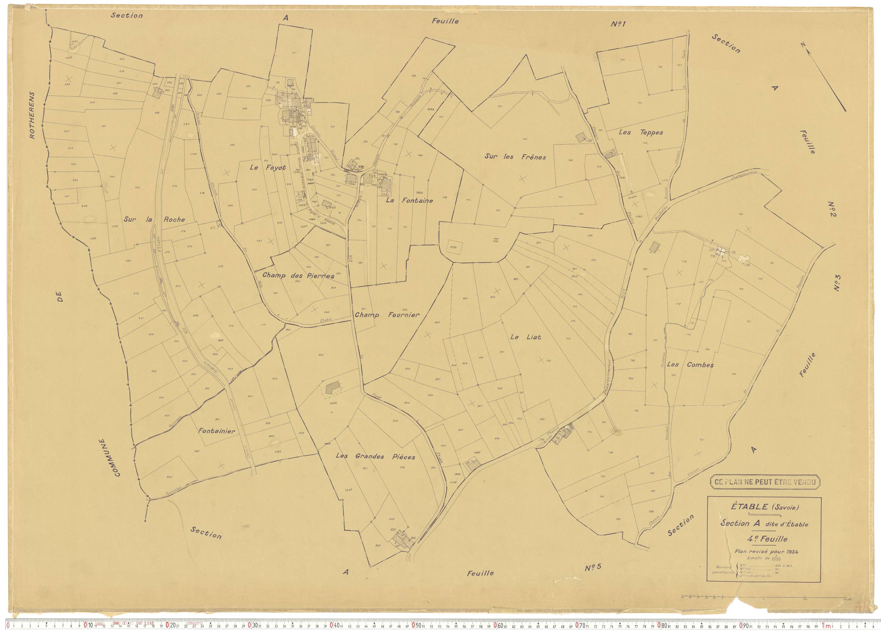Étable - Cadastre rénové (1934).