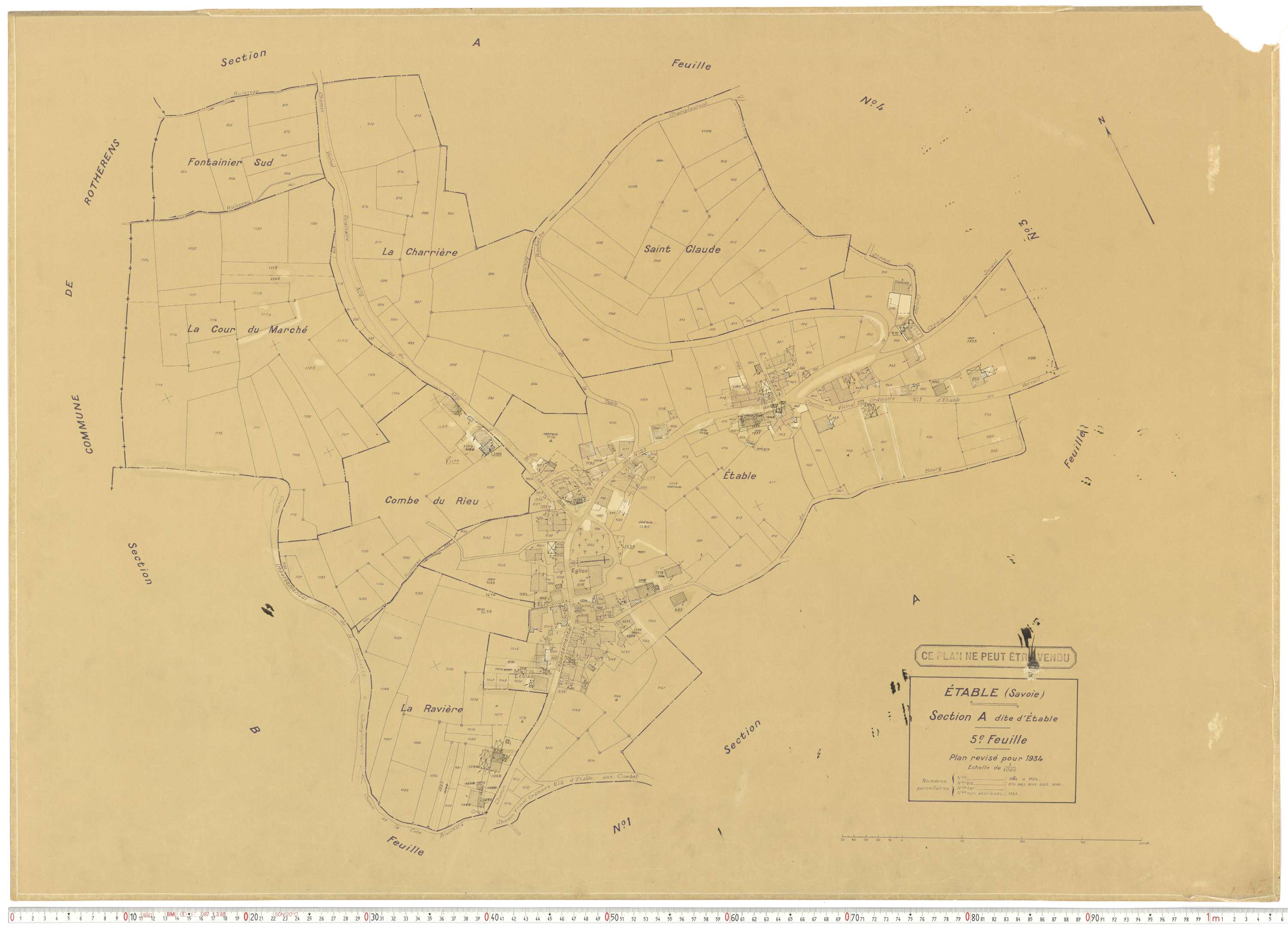 Étable - Cadastre rénové (1934).