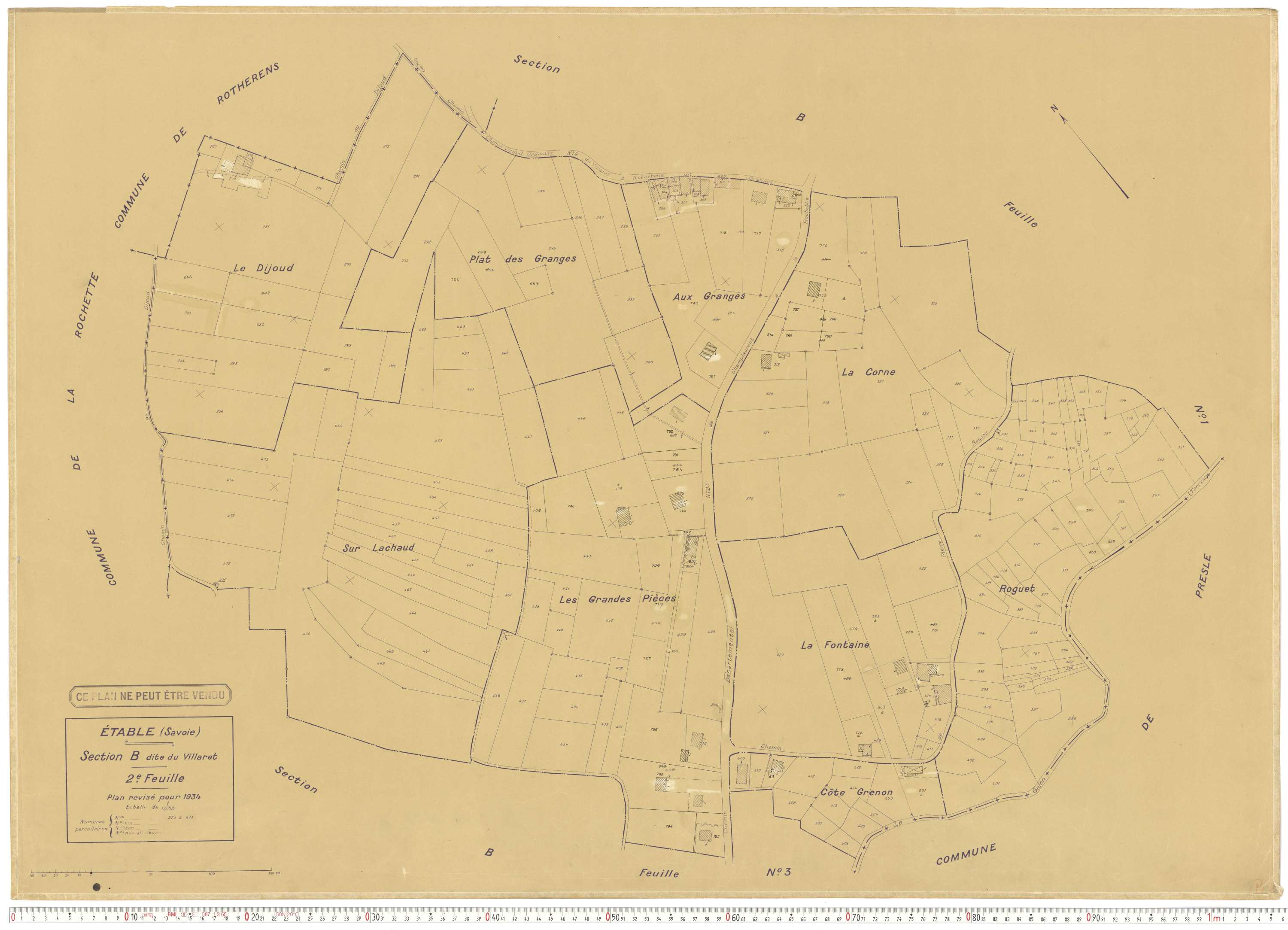 Étable - Cadastre rénové (1934).