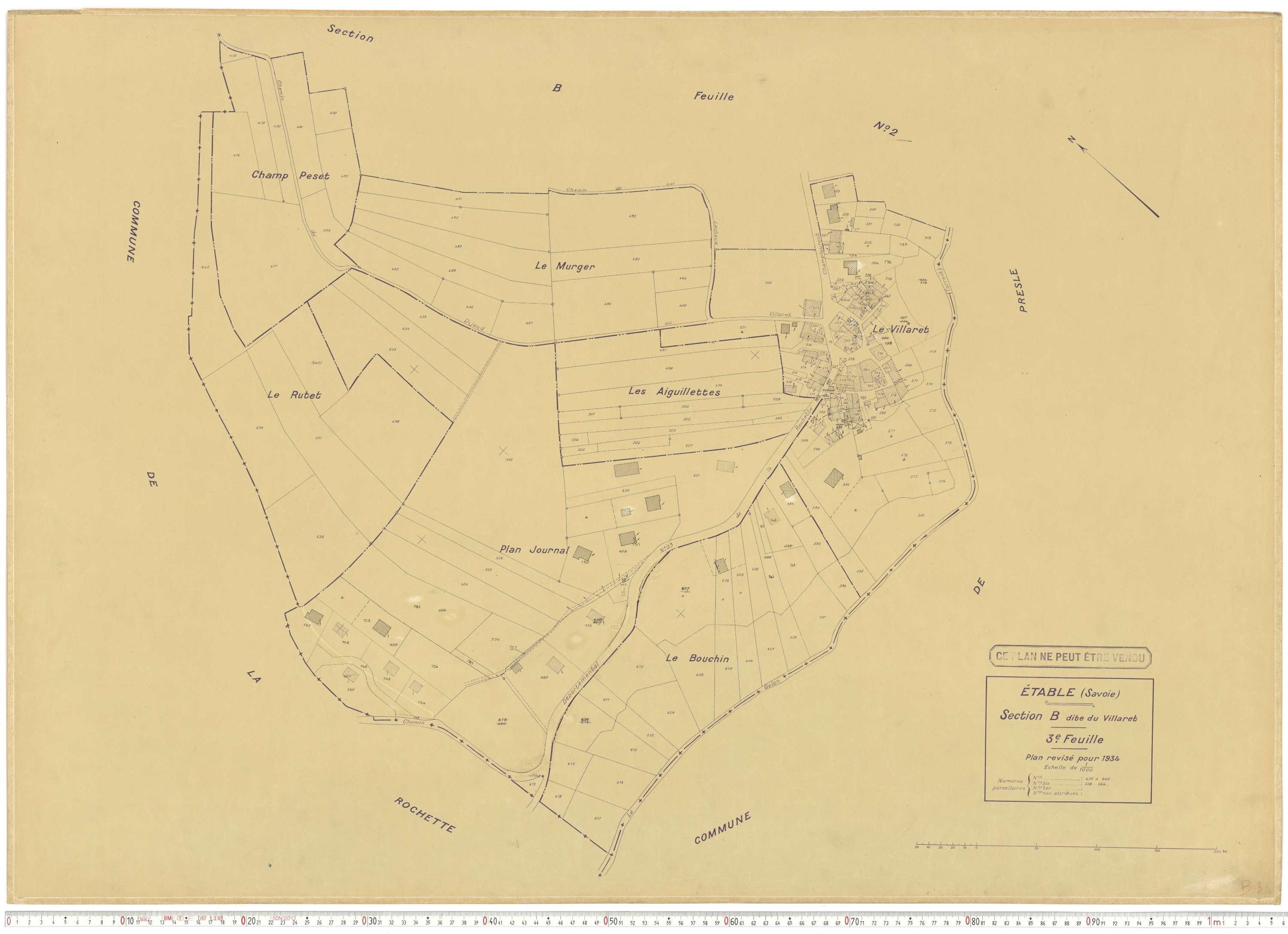 Étable - Cadastre rénové (1934).