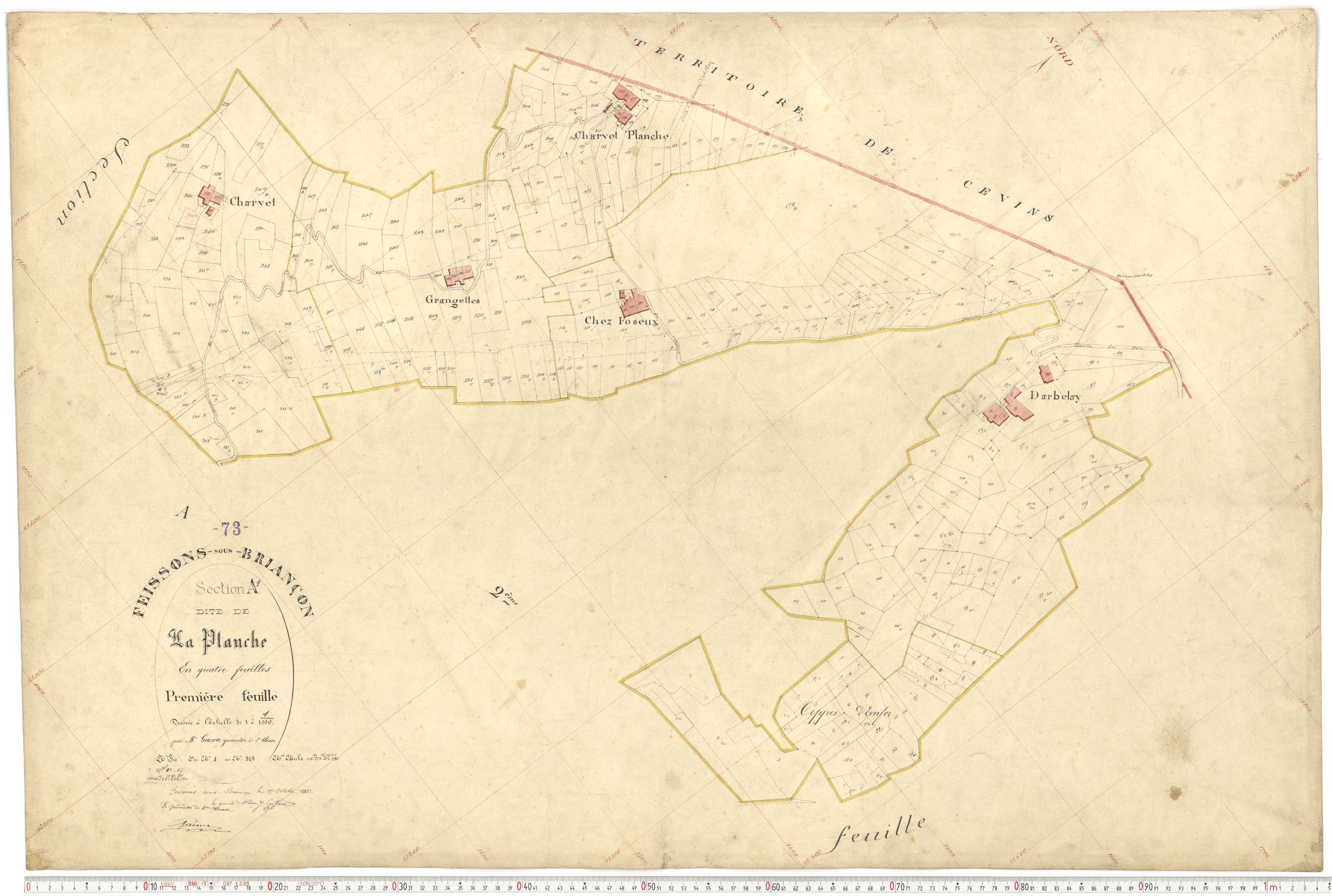Feissons-sur-Isère - Plans cadastraux du premier cadastre français.