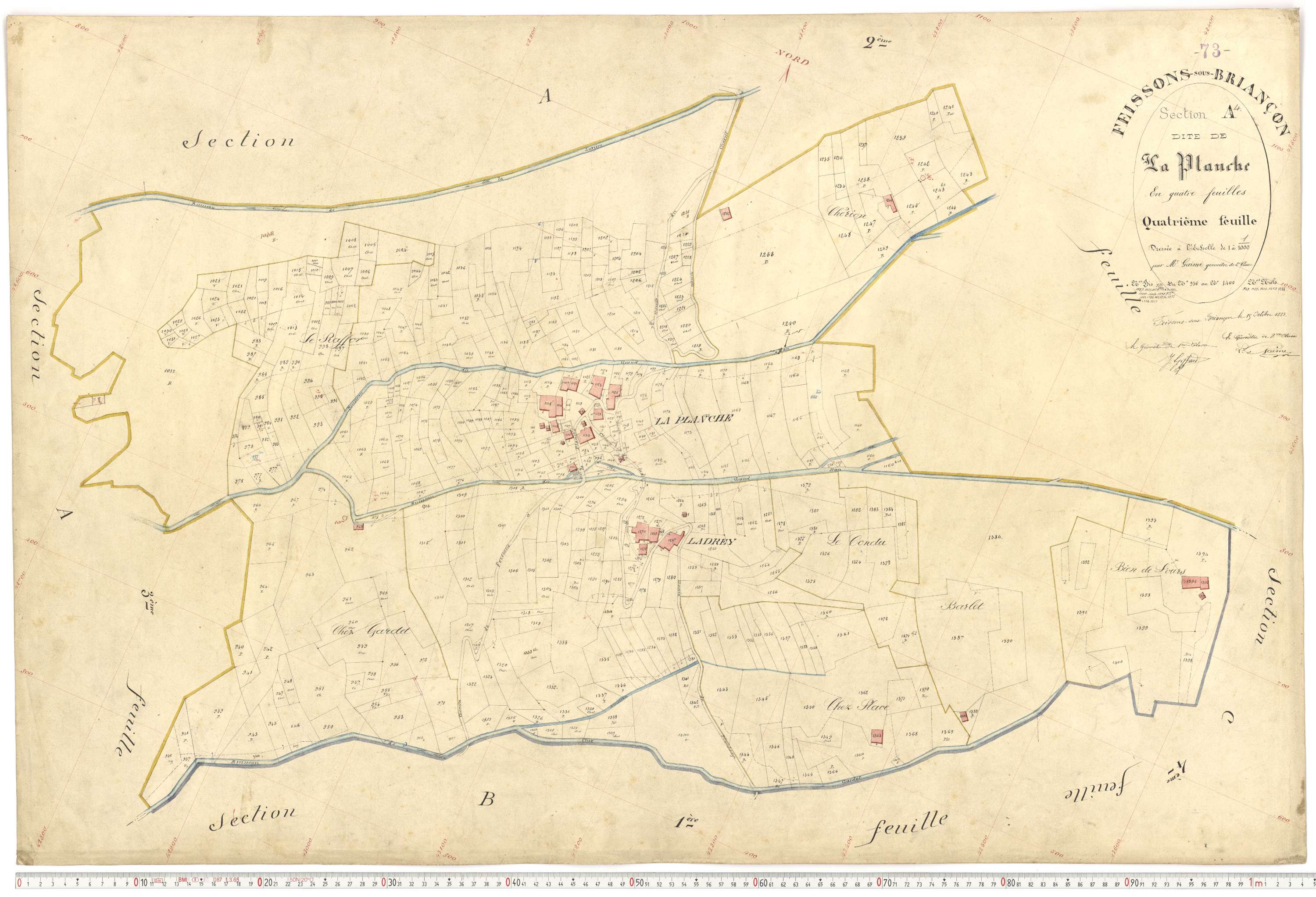 Feissons-sur-Isère - Plans cadastraux du premier cadastre français.
