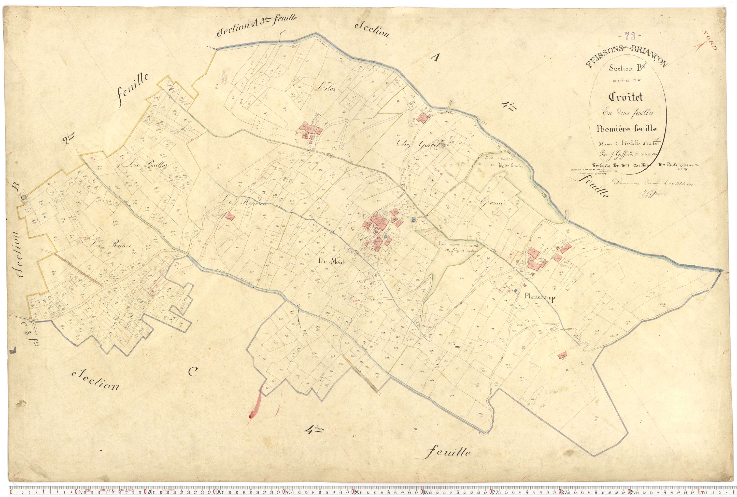 Feissons-sur-Isère - Plans cadastraux du premier cadastre français.