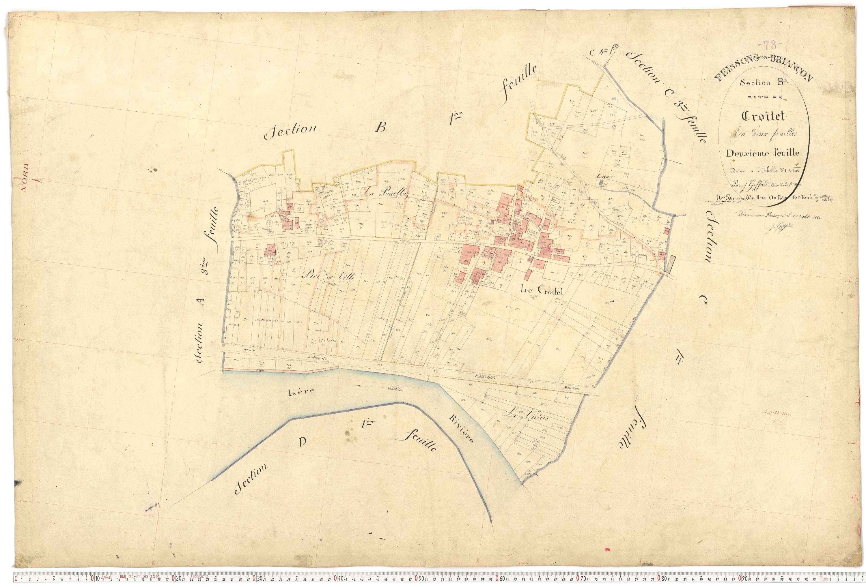 Feissons-sur-Isère - Plans cadastraux du premier cadastre français.