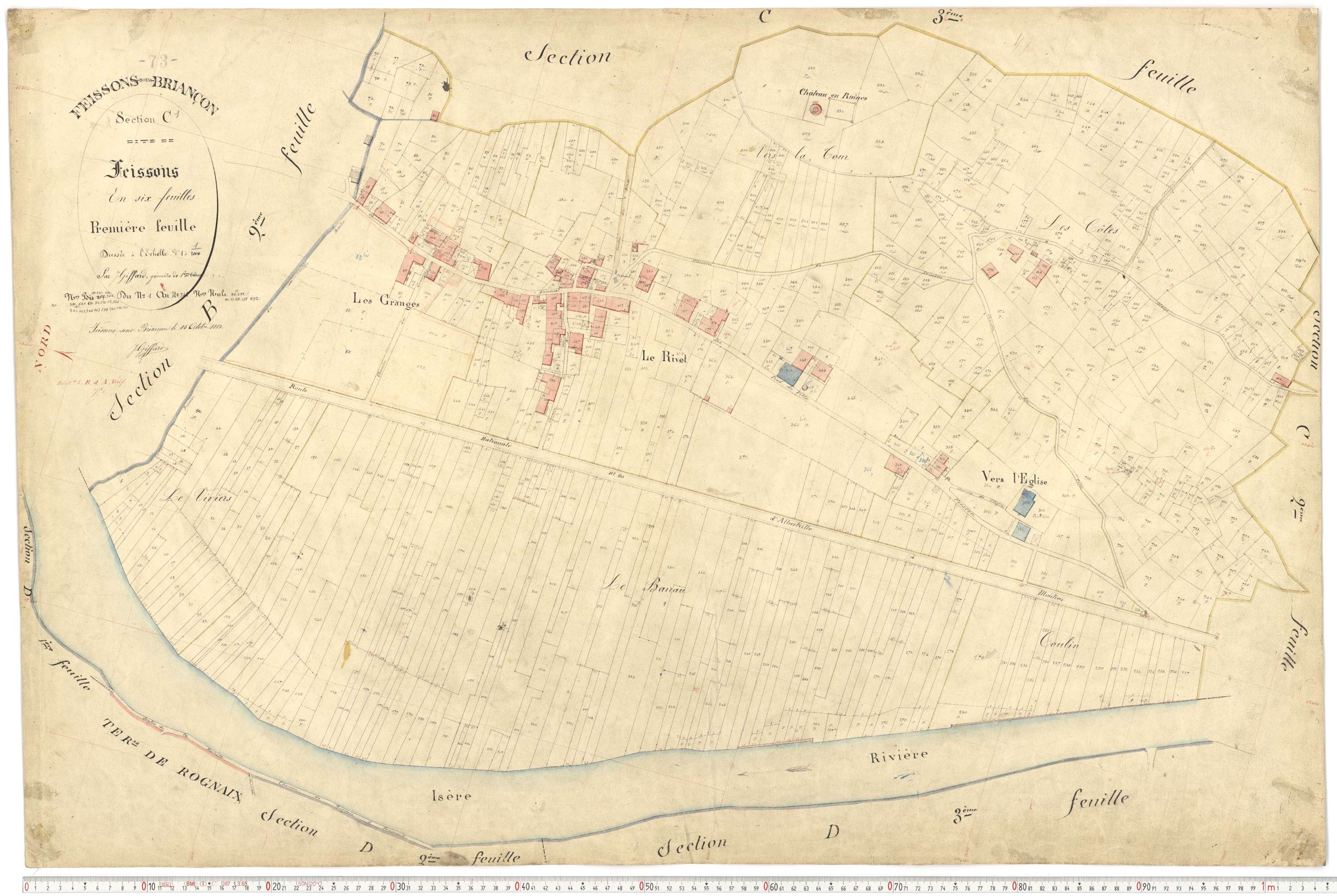 Feissons-sur-Isère - Plans cadastraux du premier cadastre français.