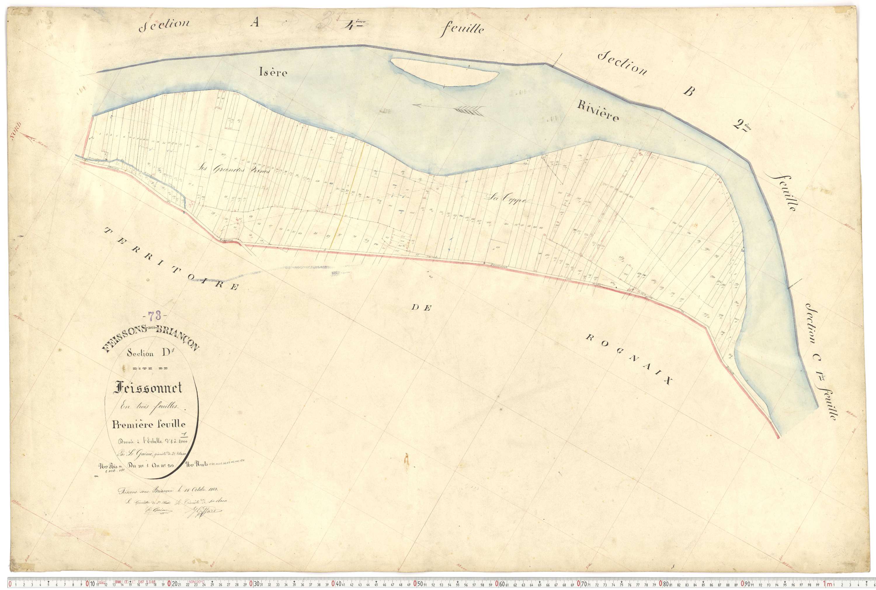 Feissons-sur-Isère - Plans cadastraux du premier cadastre français.