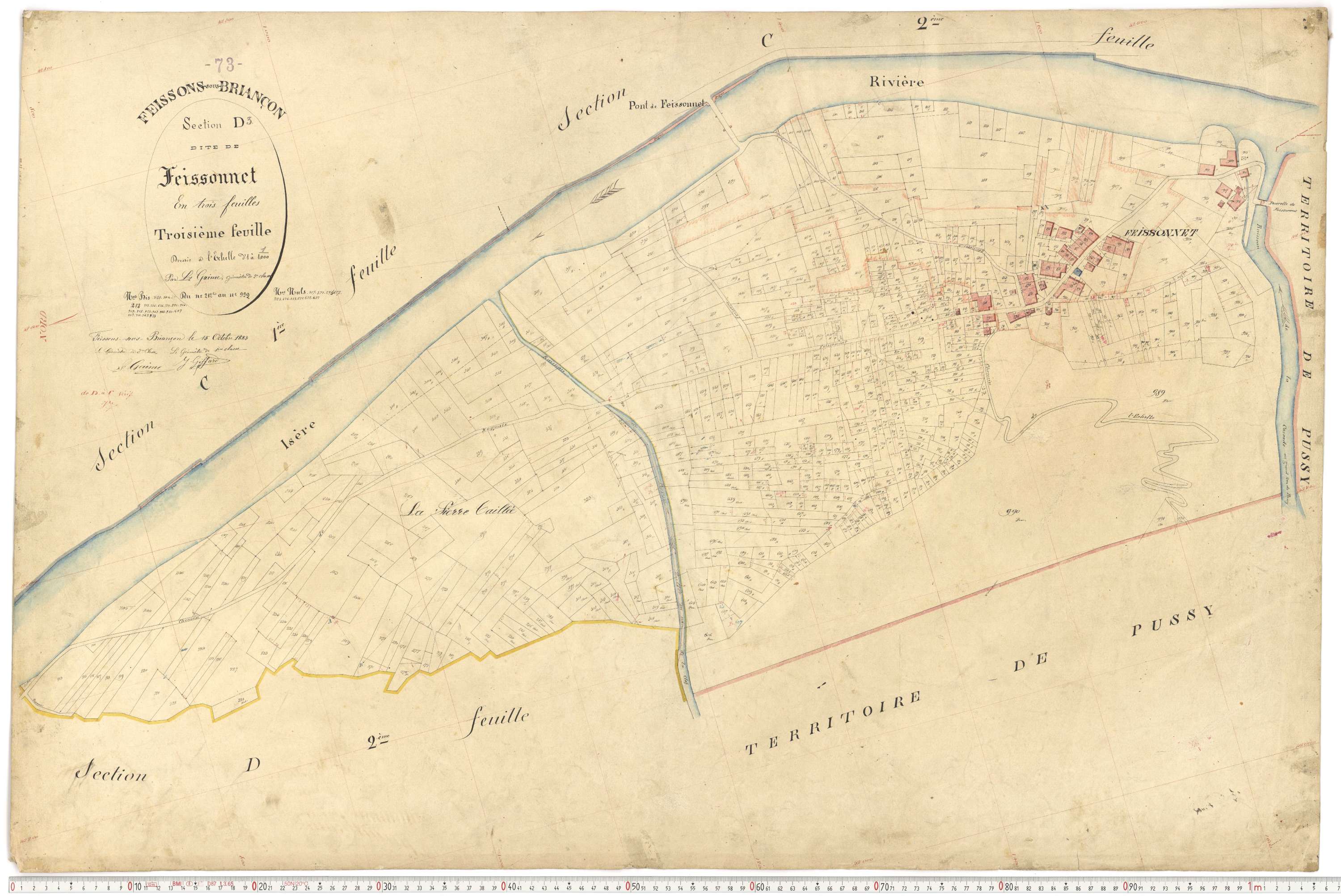 Feissons-sur-Isère - Plans cadastraux du premier cadastre français.