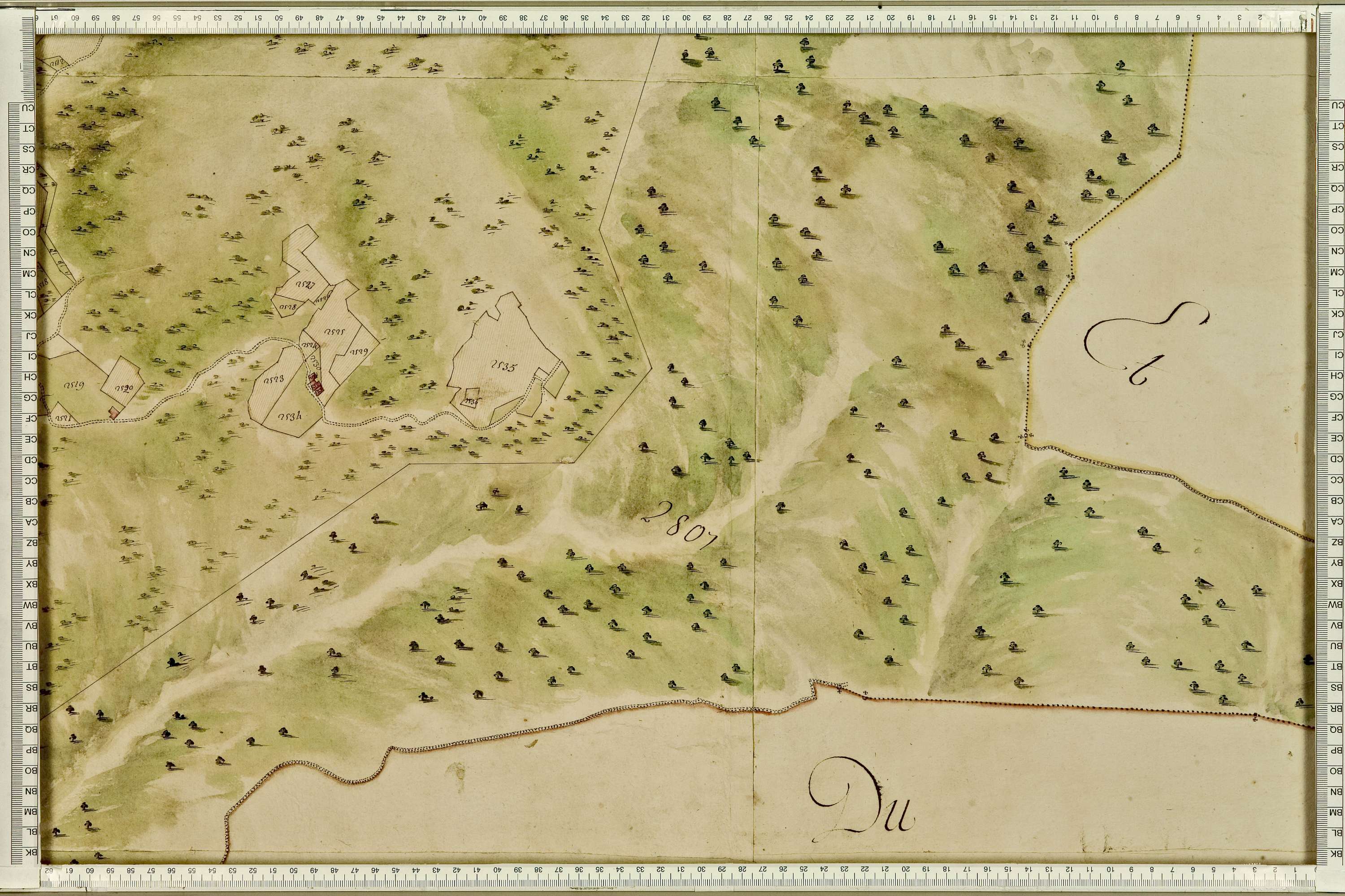 Feissons-sur-Isère - Copie de la mappe originale (plan cadastral) de la commune de Fessons-sous-Briançon. Signée Cocelli, directeur de la péréquation.