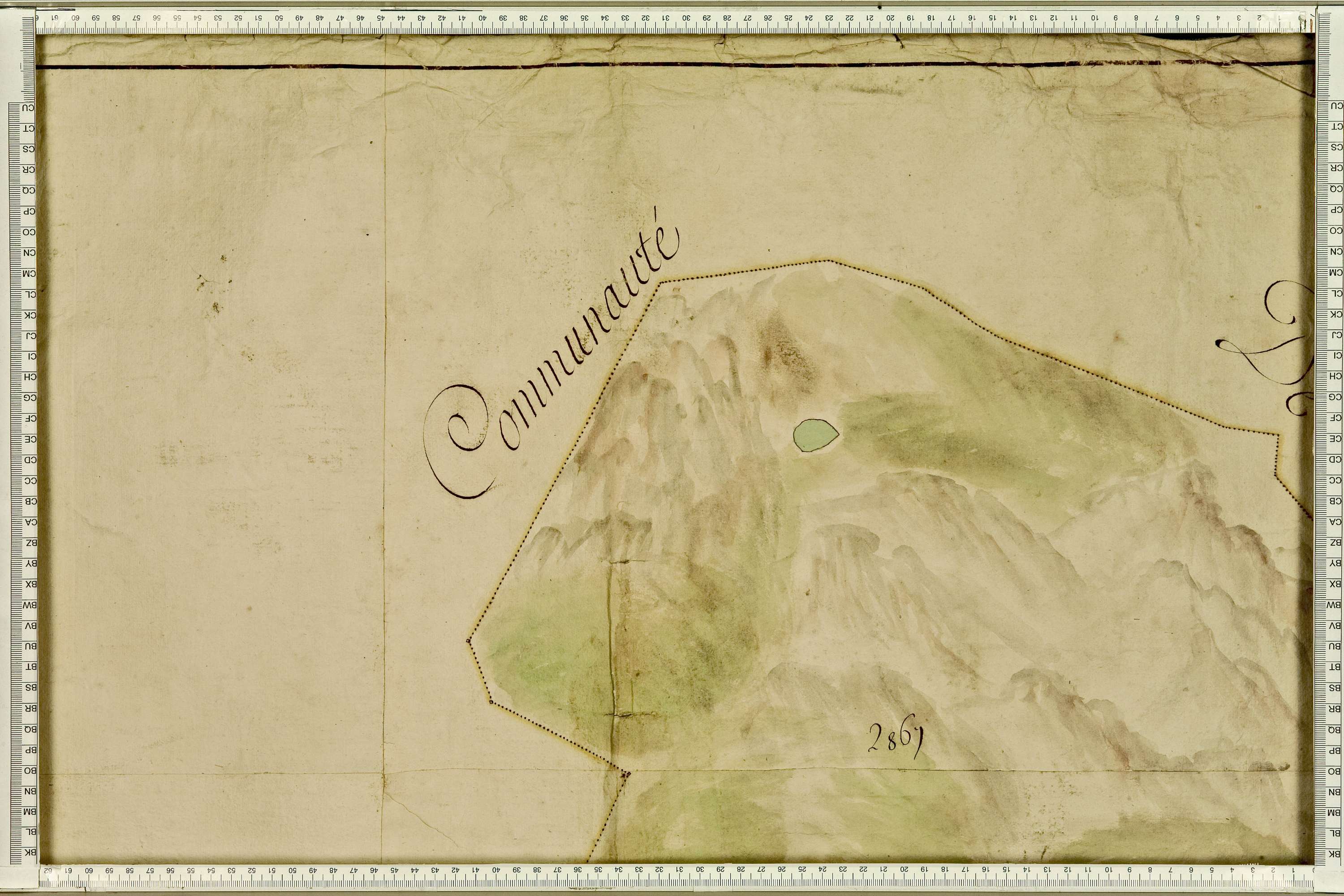 Feissons-sur-Isère - Copie de la mappe originale (plan cadastral) de la commune de Fessons-sous-Briançon. Signée Cocelli, directeur de la péréquation.