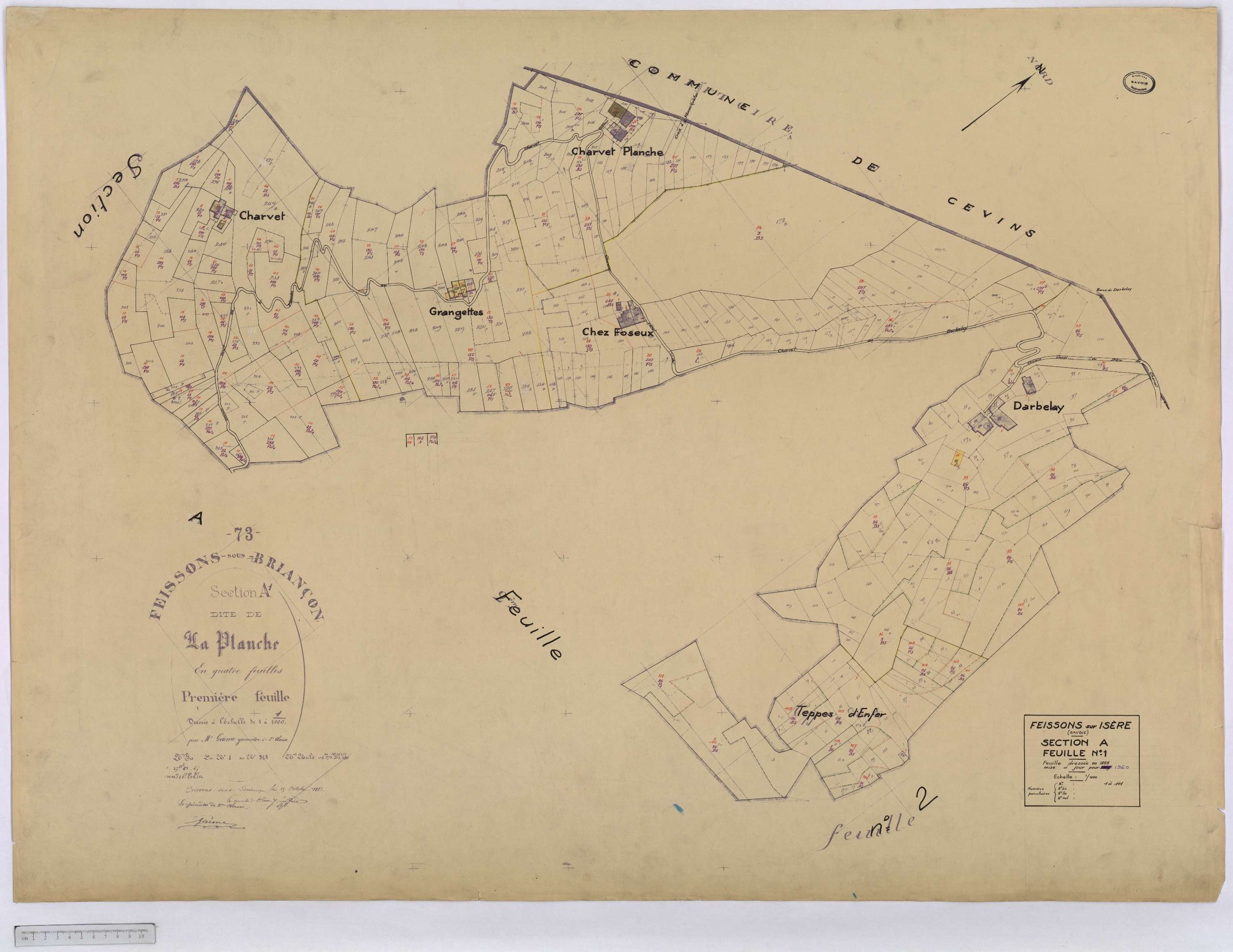Feissons-sur-Isère - Cadastre rénové (1960).