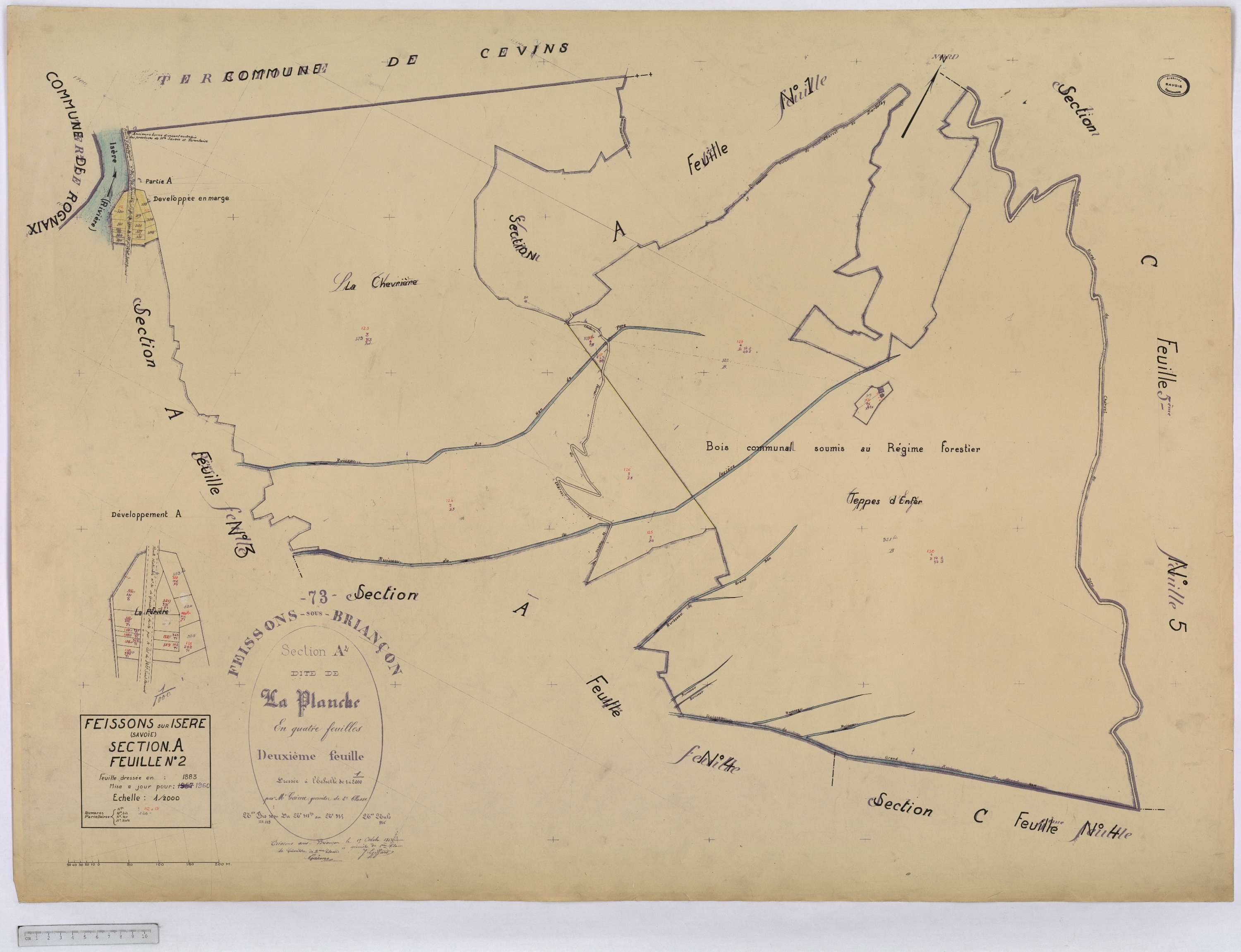 Feissons-sur-Isère - Cadastre rénové (1960).