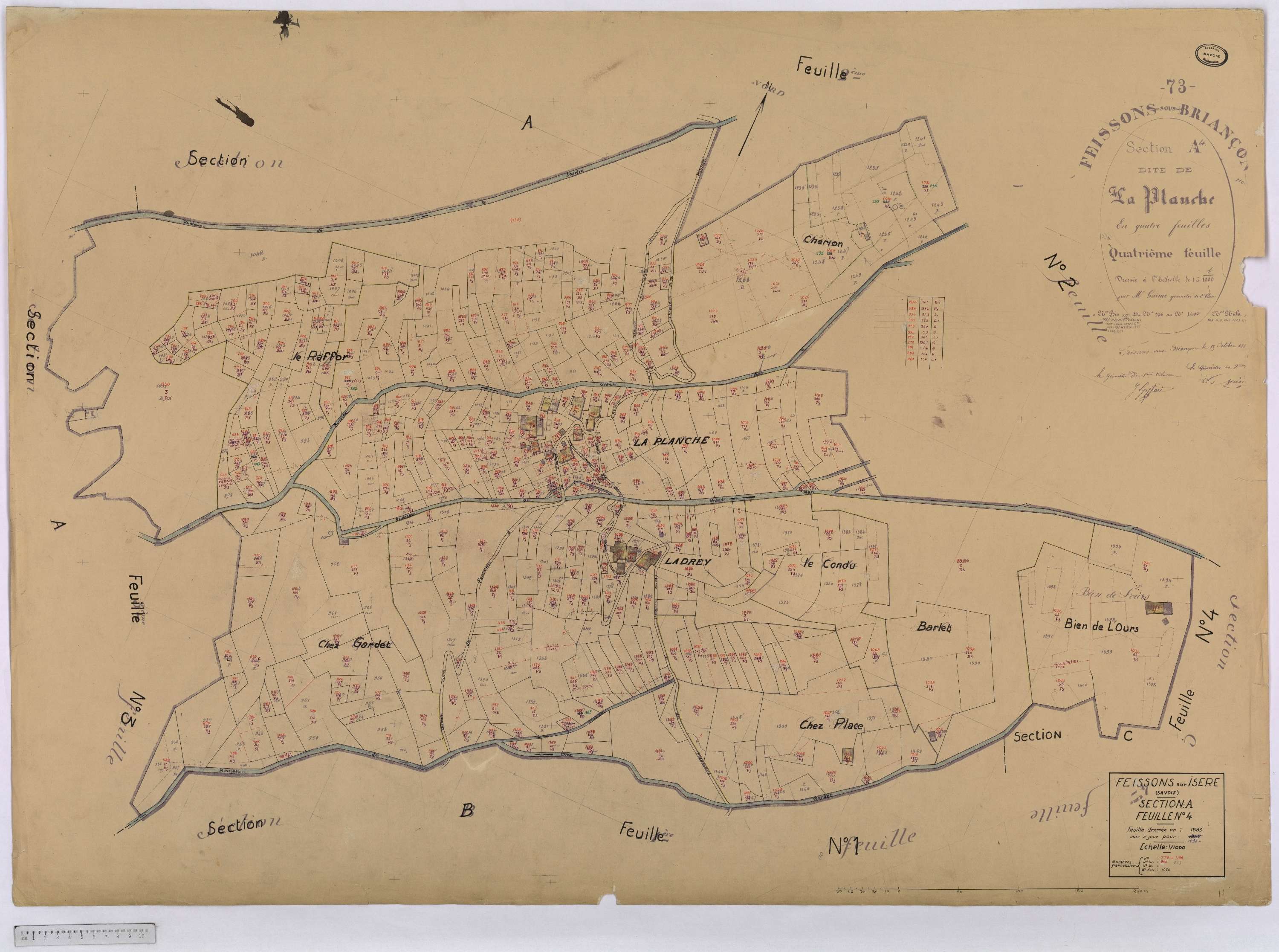 Feissons-sur-Isère - Cadastre rénové (1960).