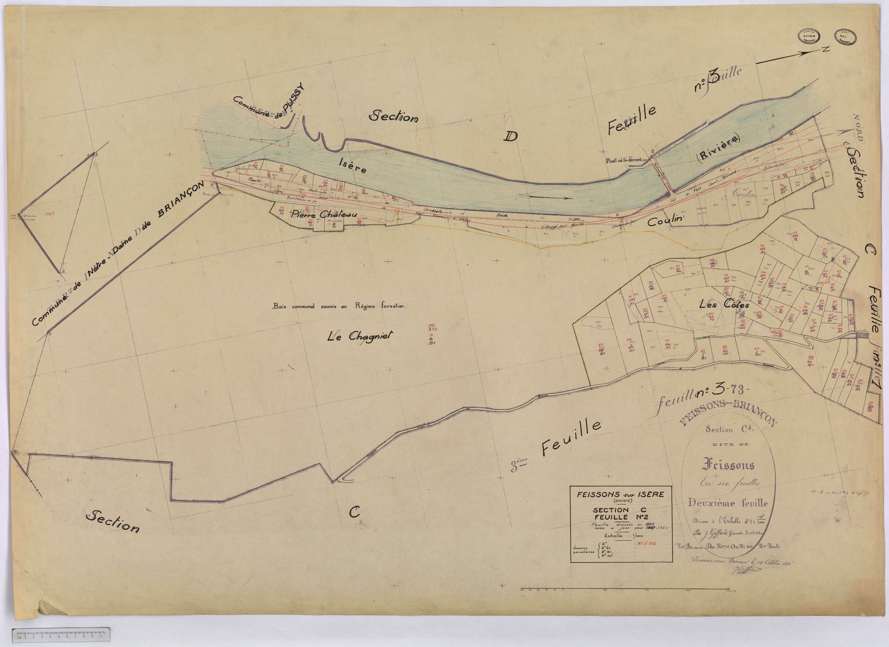 Feissons-sur-Isère - Cadastre rénové (1960).