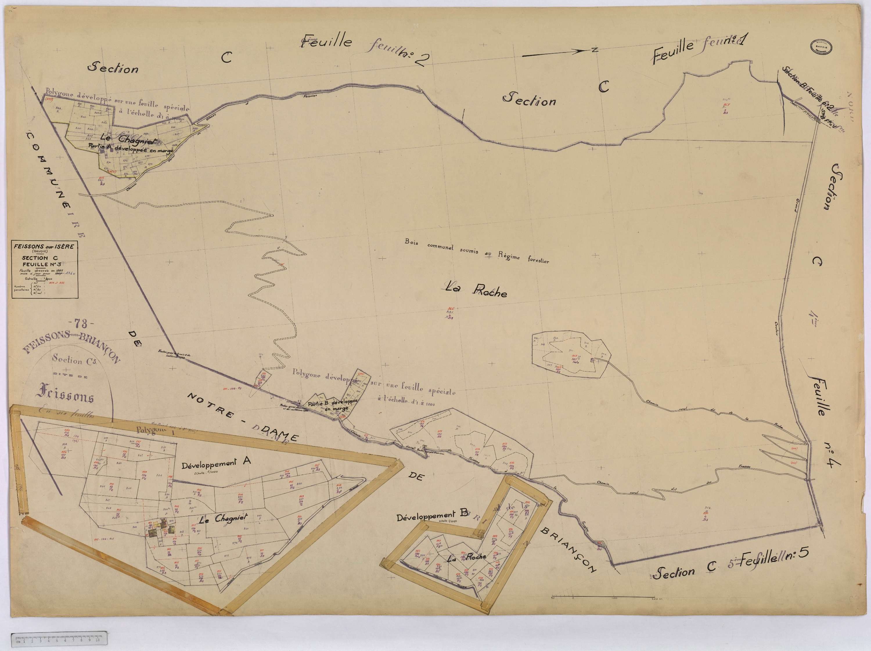 Feissons-sur-Isère - Cadastre rénové (1960).