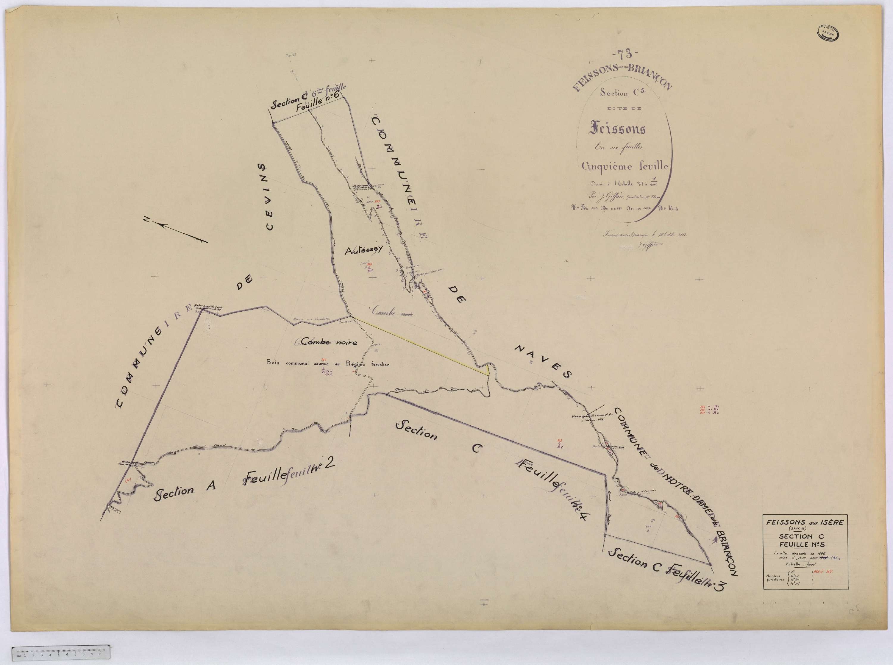Feissons-sur-Isère - Cadastre rénové (1960).