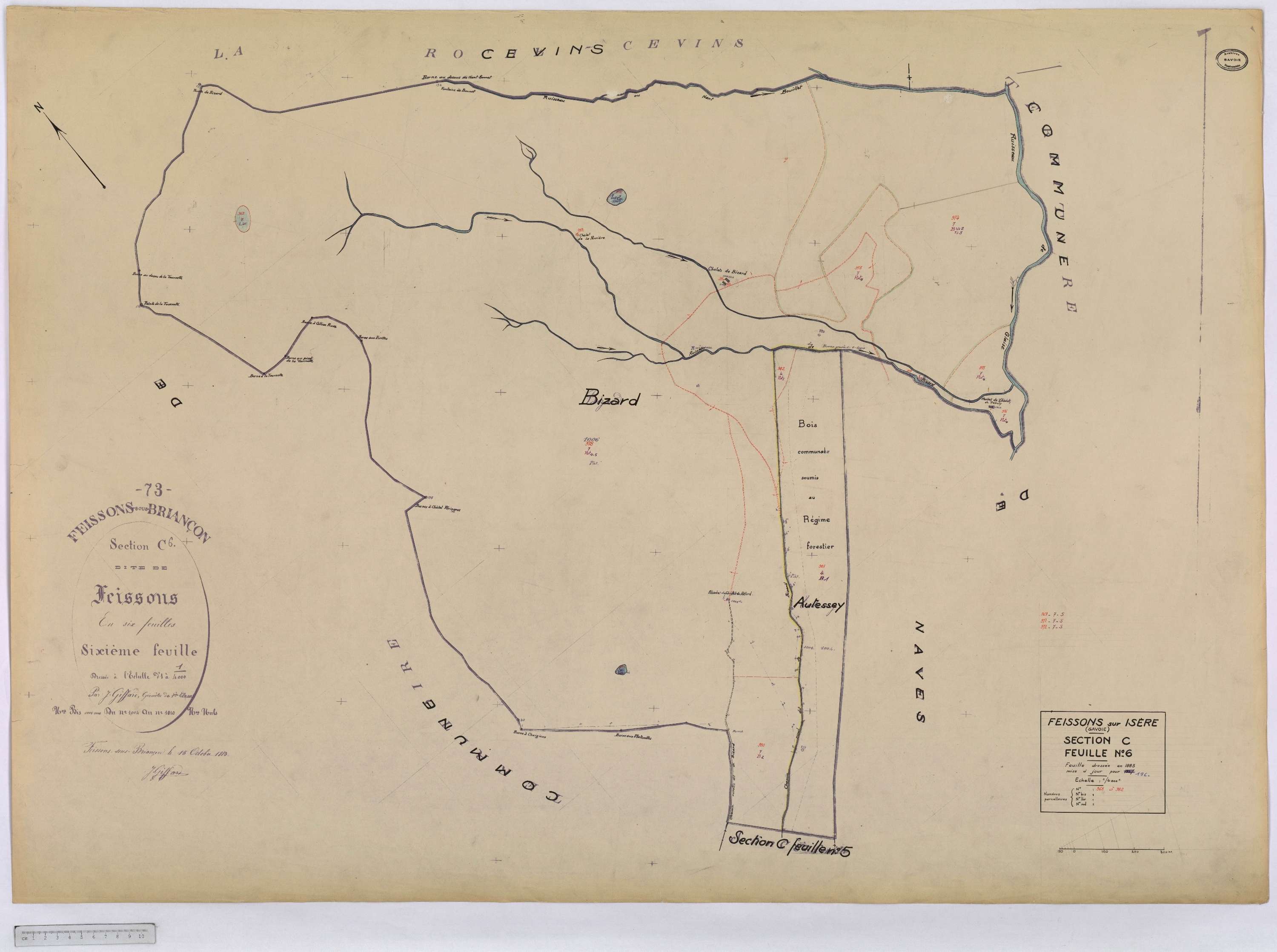Feissons-sur-Isère - Cadastre rénové (1960).