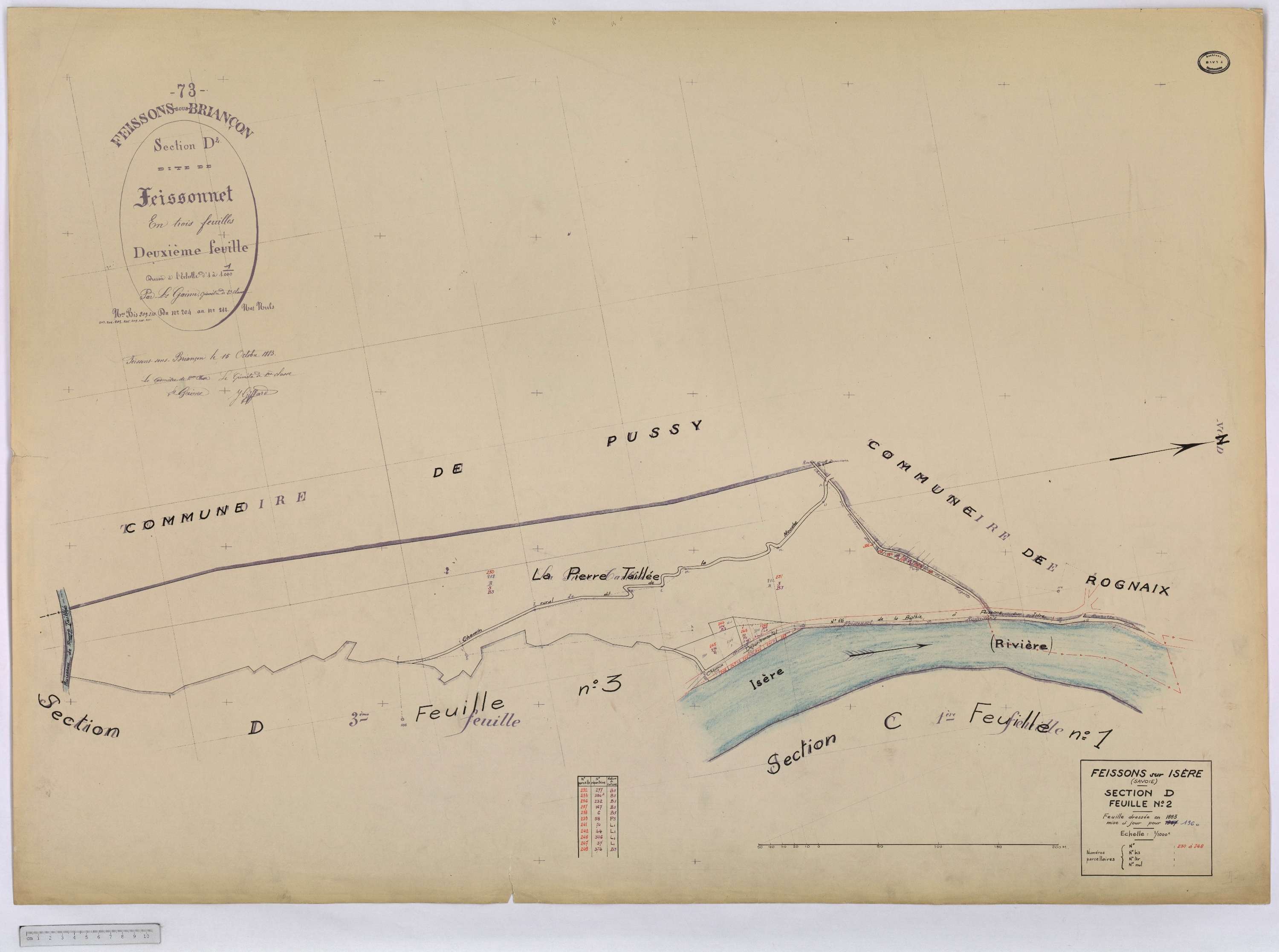 Feissons-sur-Isère - Cadastre rénové (1960).