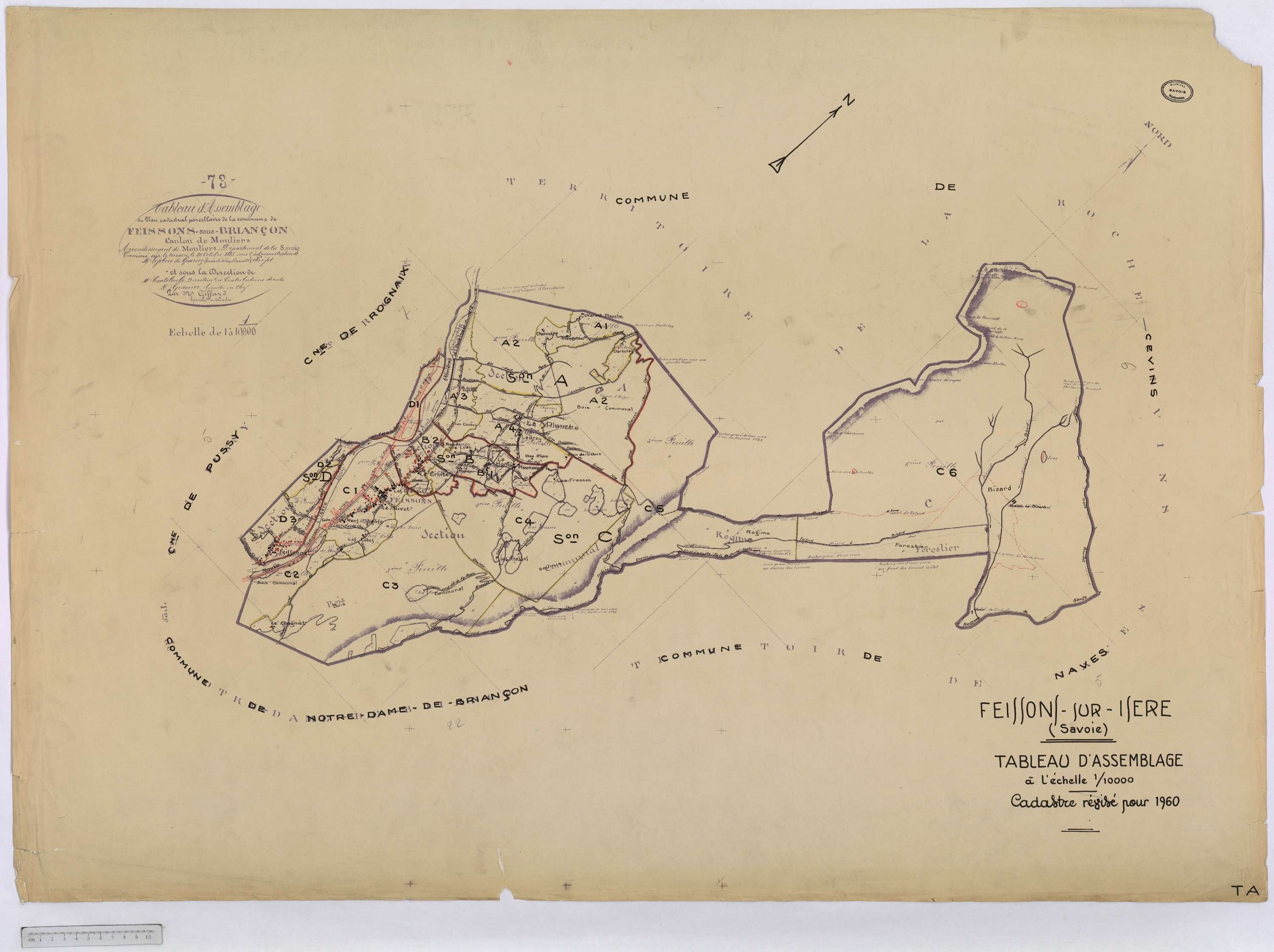 Feissons-sur-Isère - Cadastre rénové (1960).