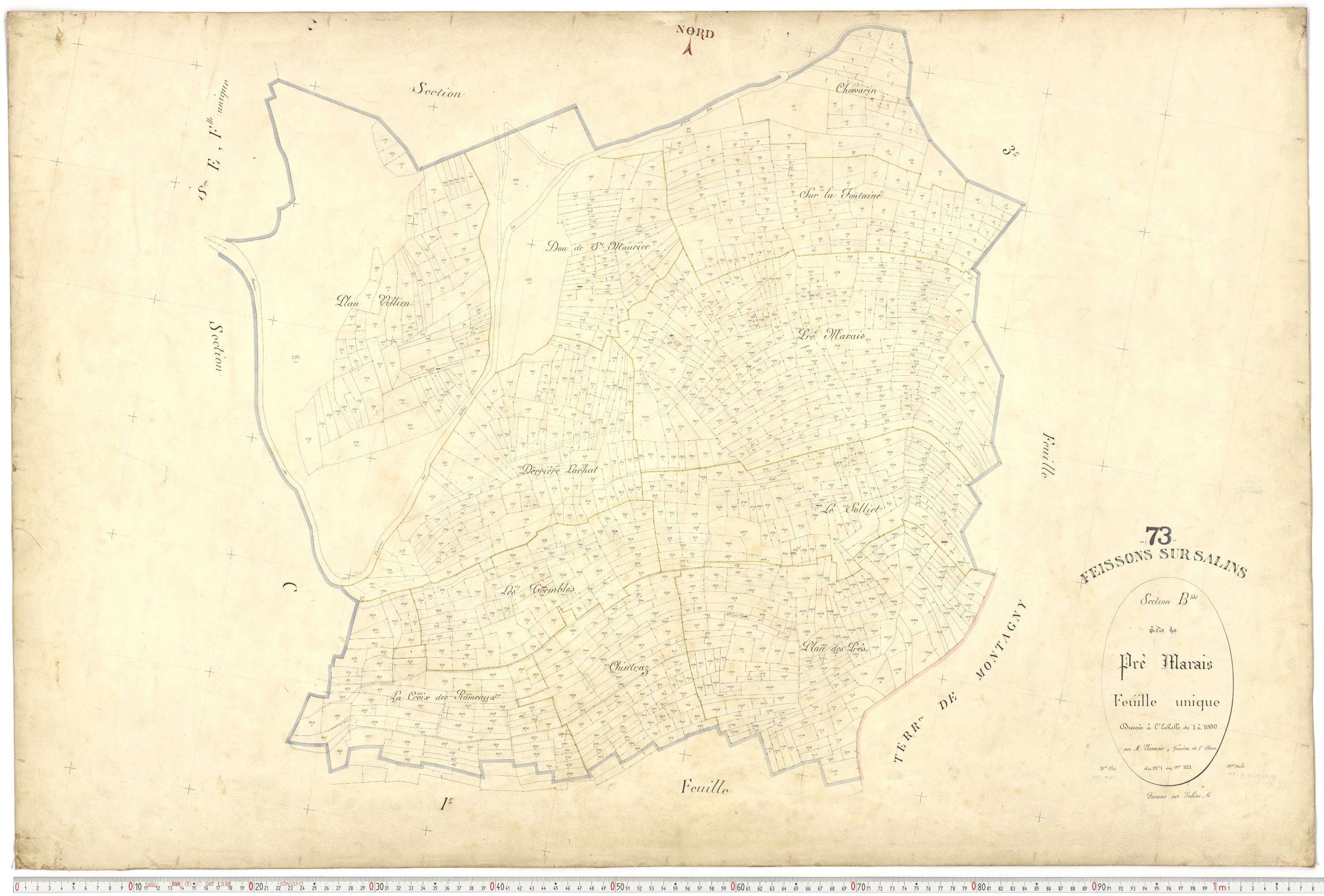 Feissons-sur-Salins - Plans cadastraux du premier cadastre français.