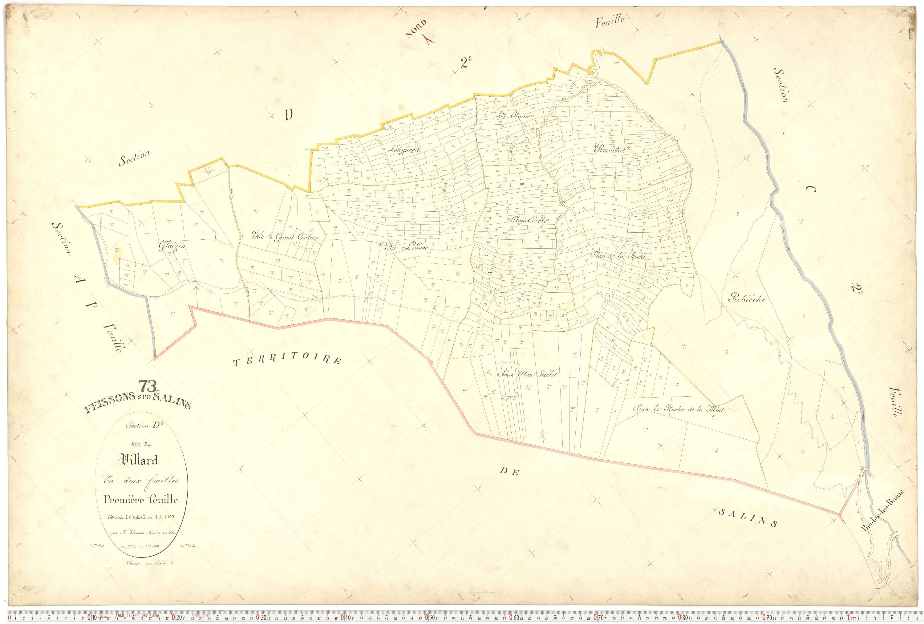 Feissons-sur-Salins - Plans cadastraux du premier cadastre français.
