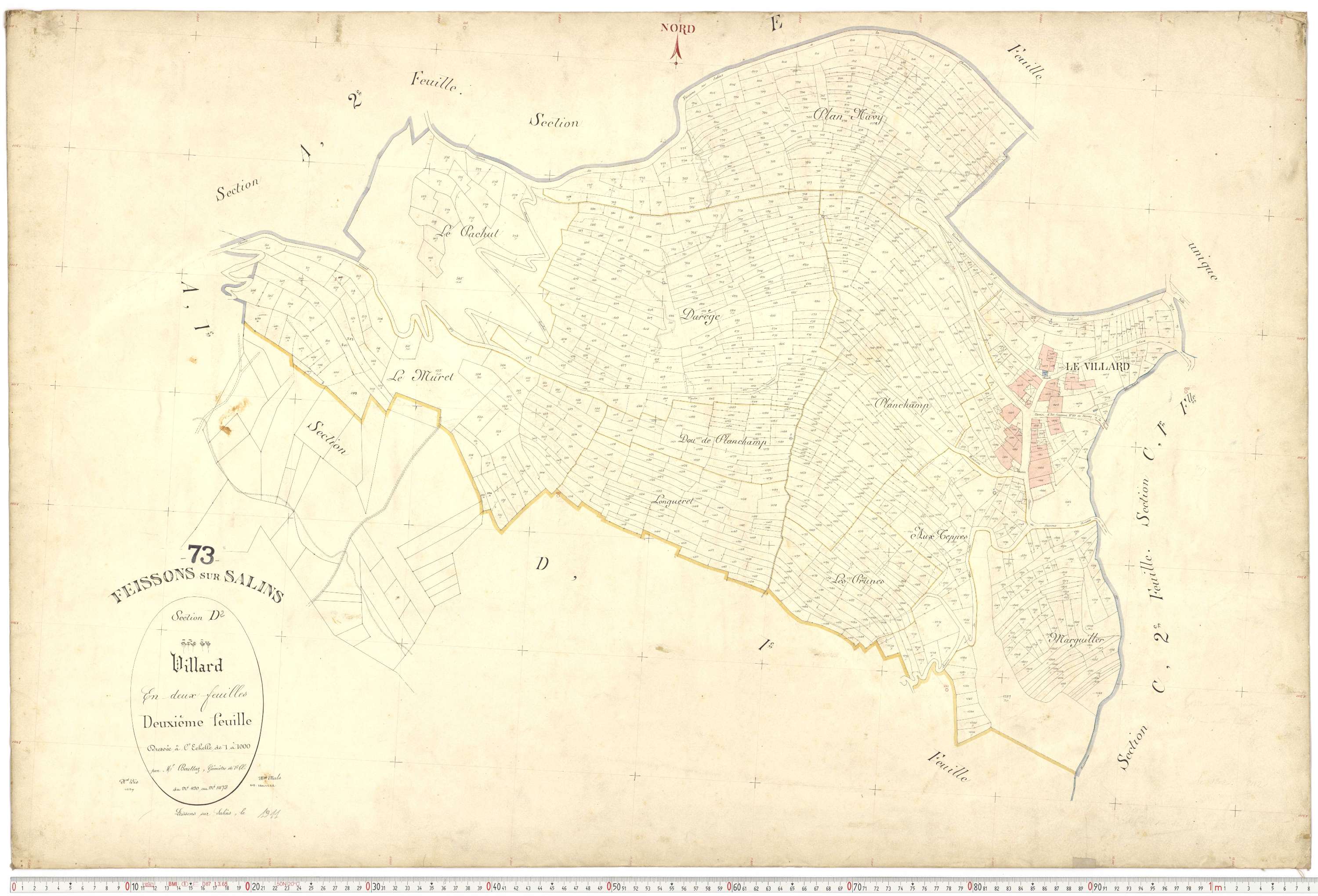 Feissons-sur-Salins - Plans cadastraux du premier cadastre français.