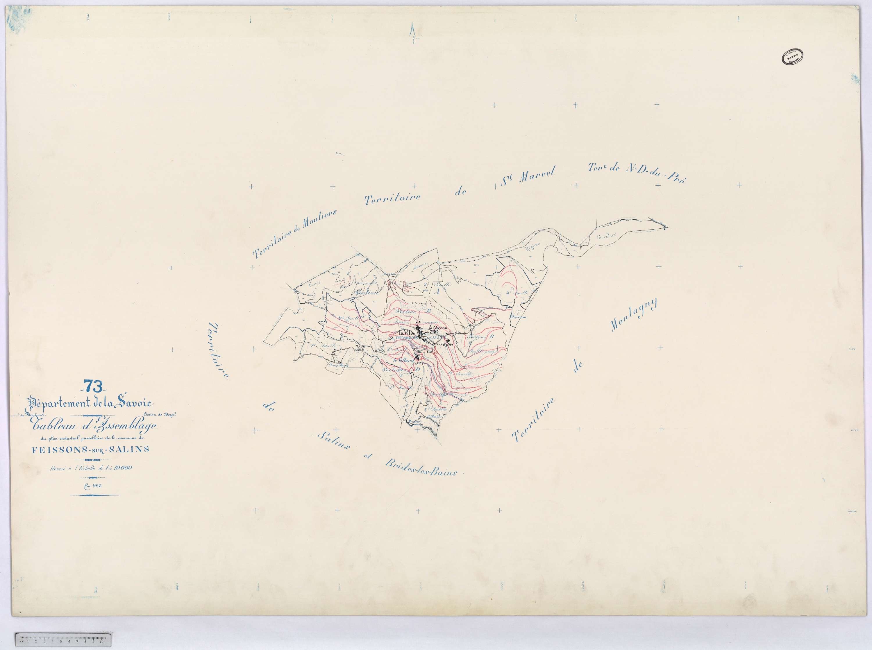 Feissons-sur-Salins - Cadastre rénové [1974] et remembré (s.d.).