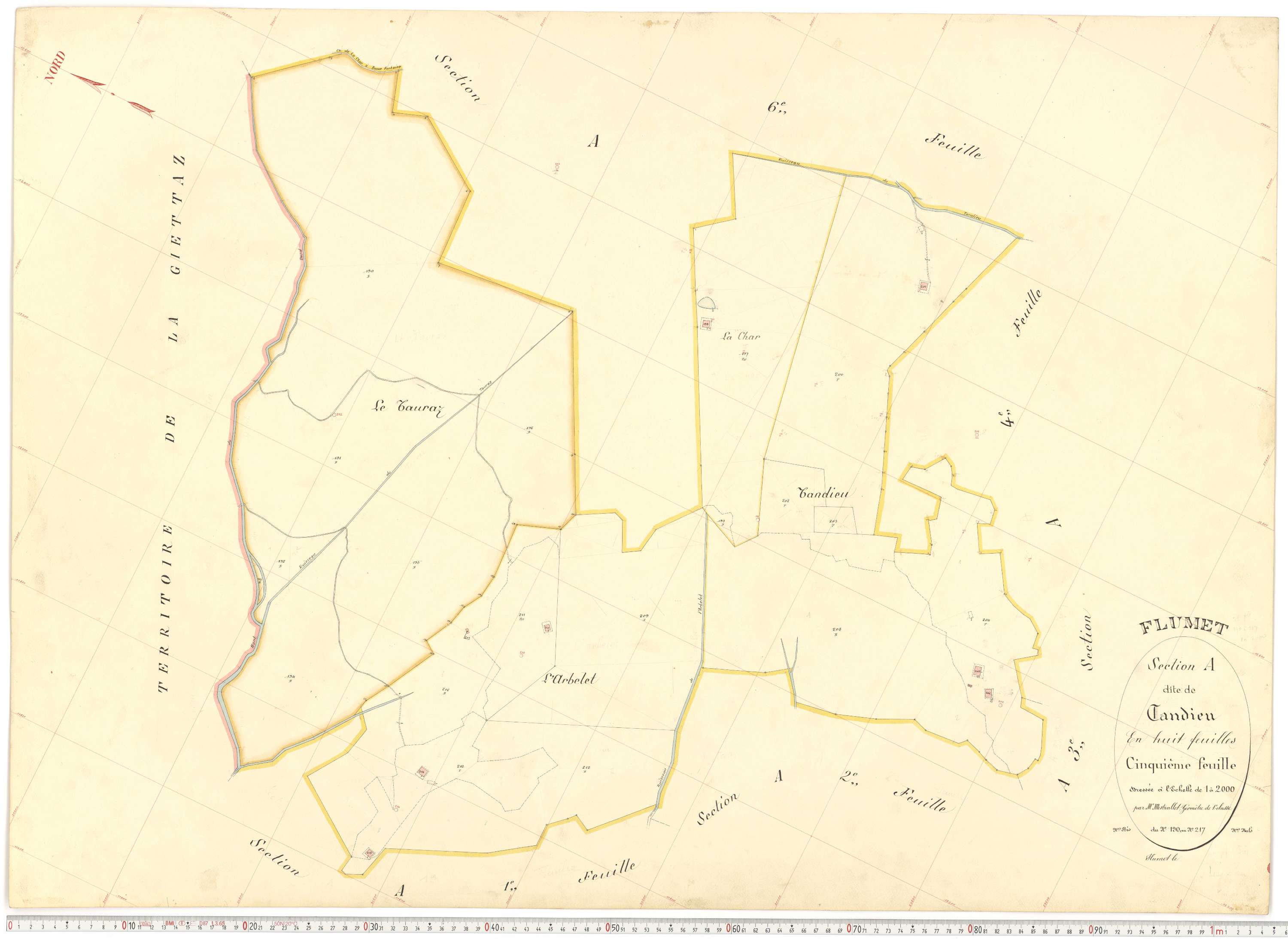 Flumet - Plans cadastraux du cadastre rénové.