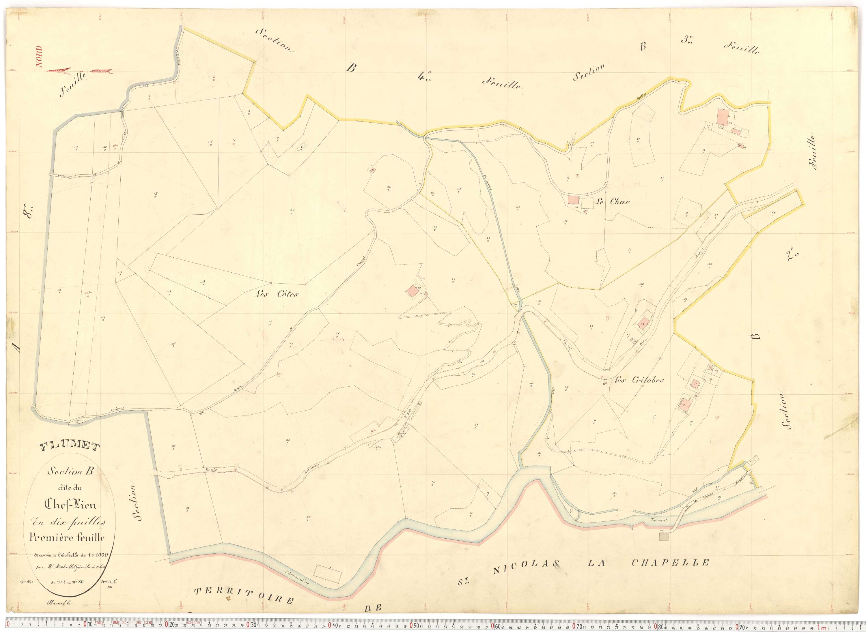 Flumet - Plans cadastraux du cadastre rénové.