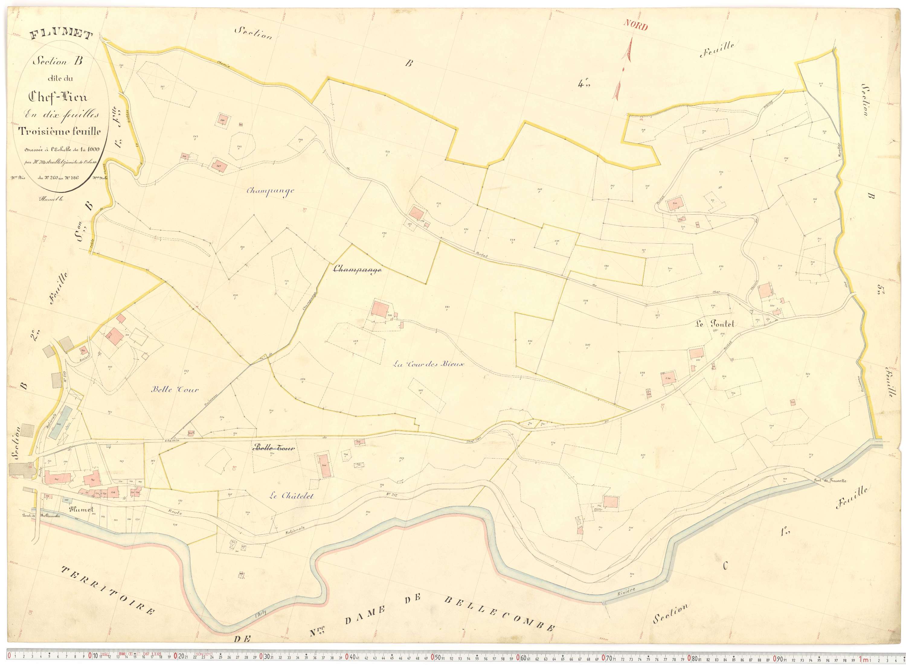 Flumet - Plans cadastraux du cadastre rénové.