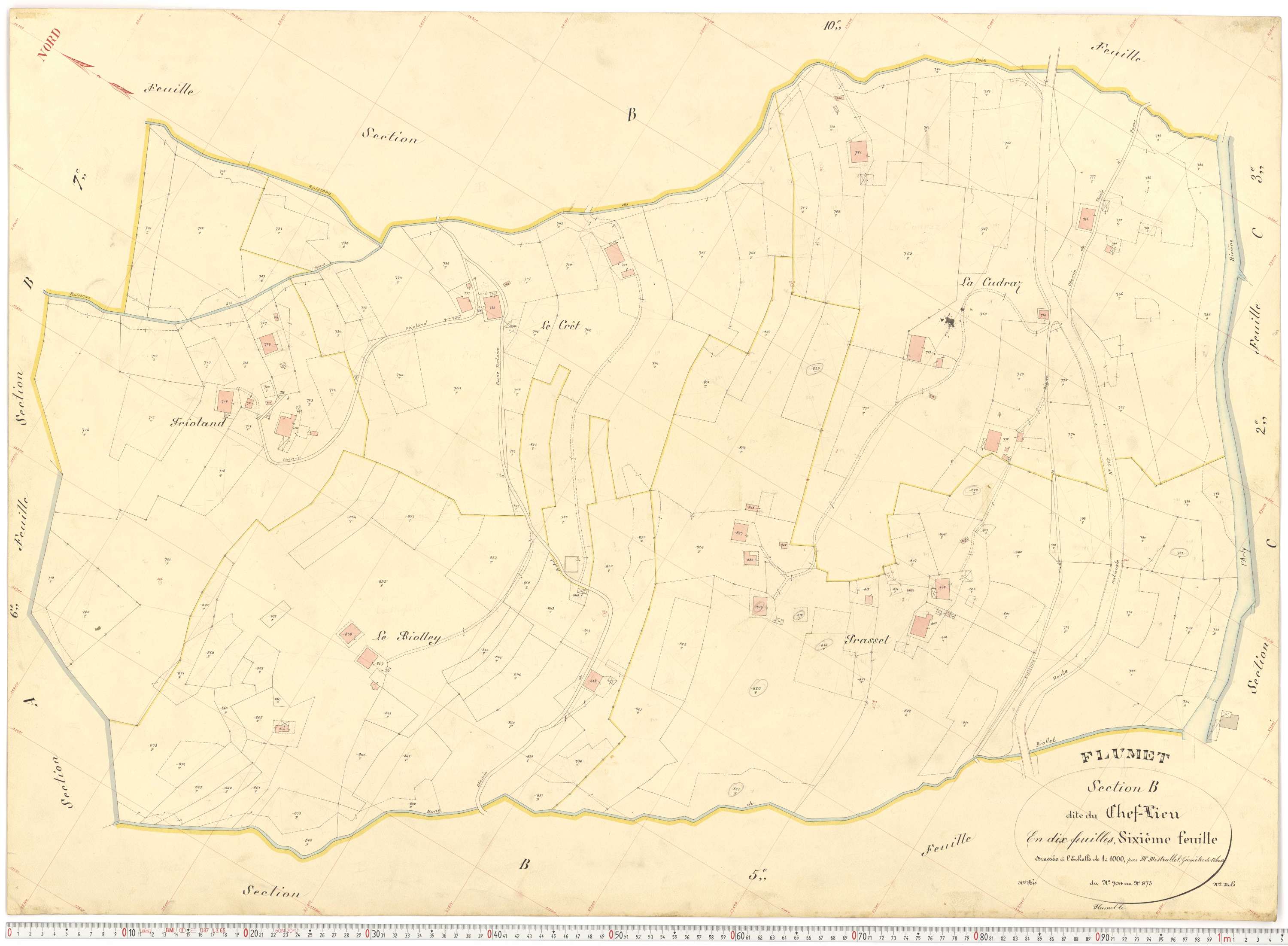 Flumet - Plans cadastraux du cadastre rénové.
