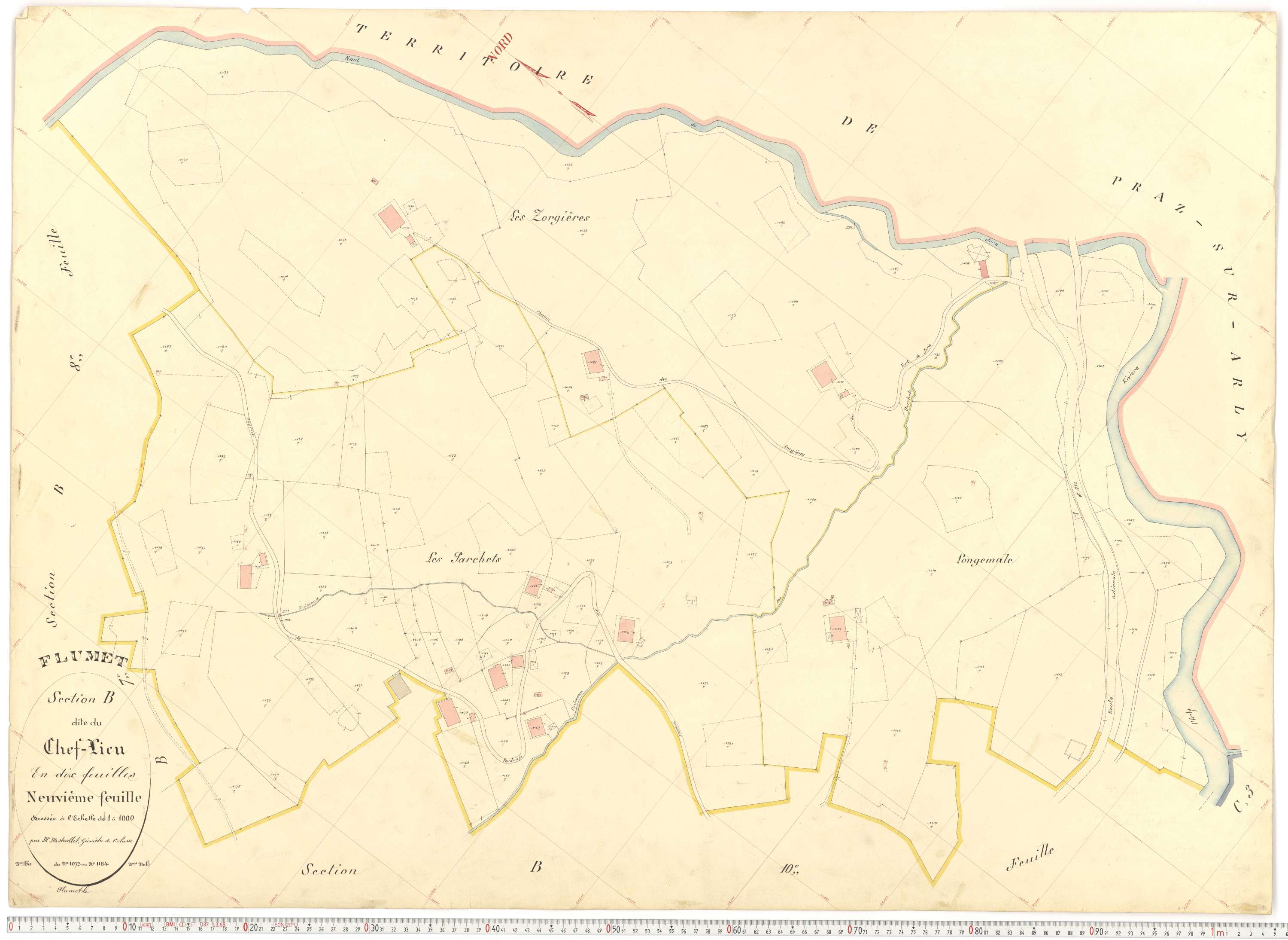 Flumet - Plans cadastraux du cadastre rénové.