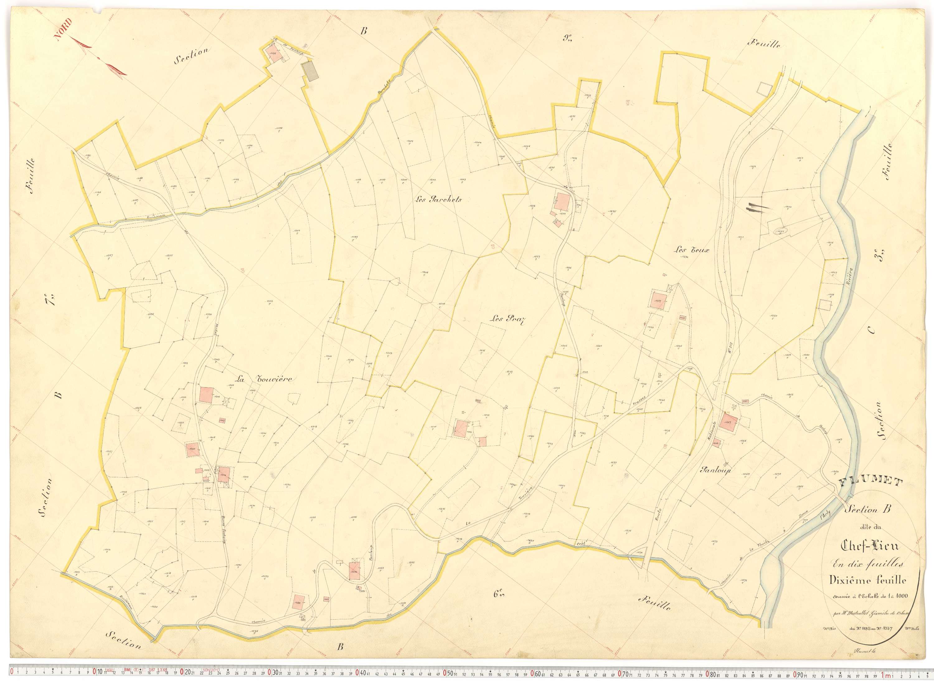 Flumet - Plans cadastraux du cadastre rénové.