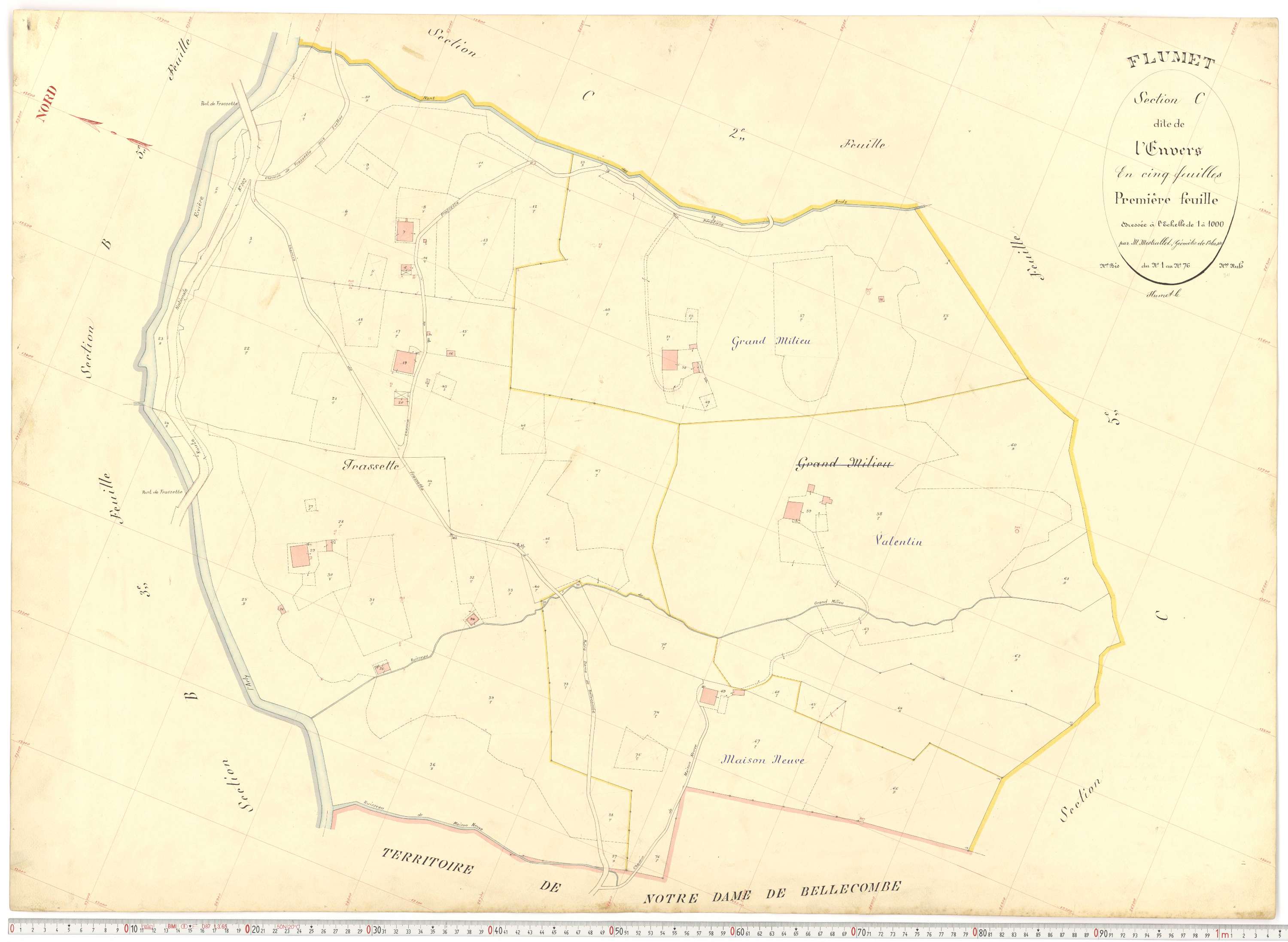 Flumet - Plans cadastraux du cadastre rénové.