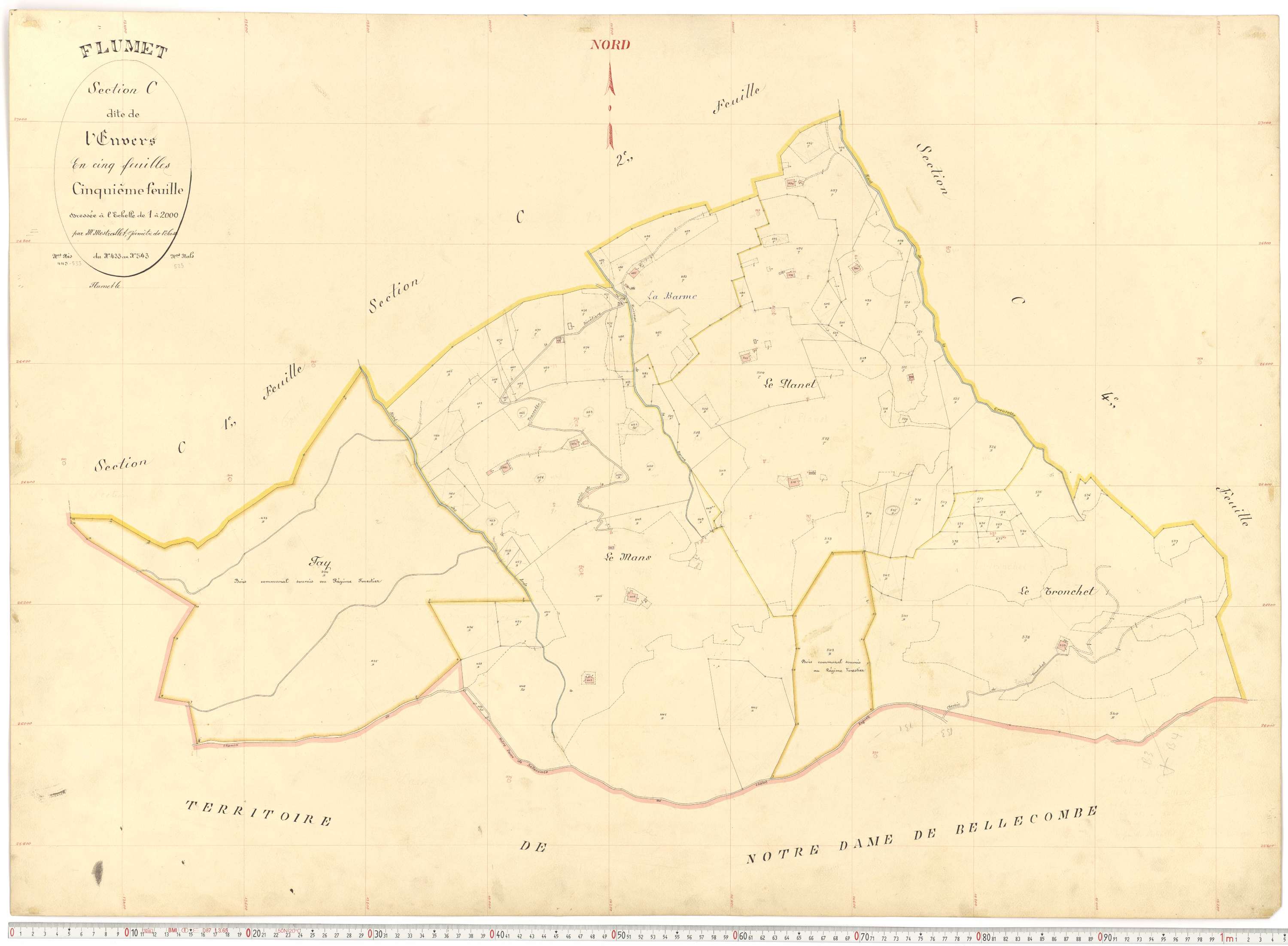 Flumet - Plans cadastraux du cadastre rénové.