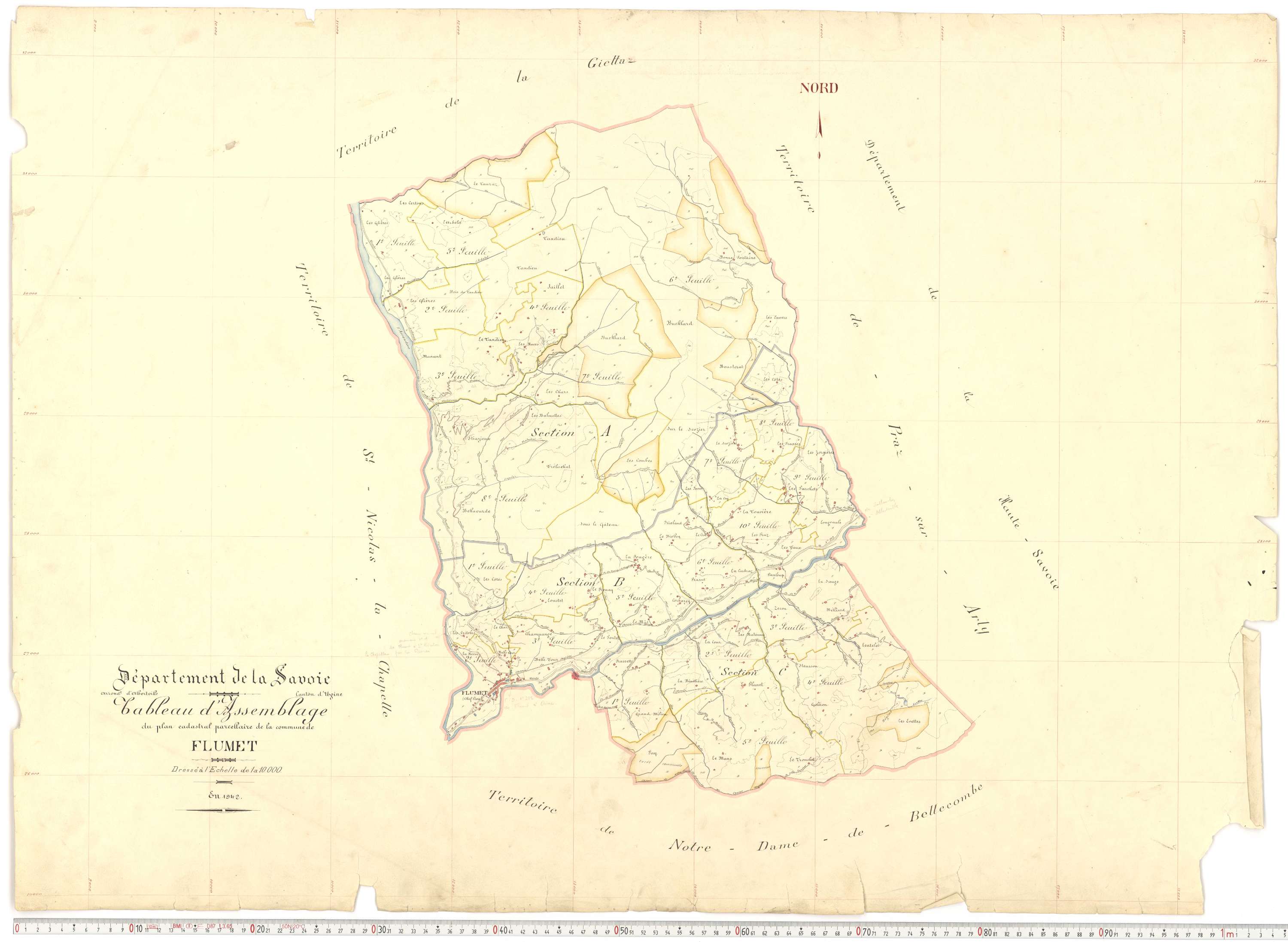 Flumet - Plans cadastraux du cadastre rénové.