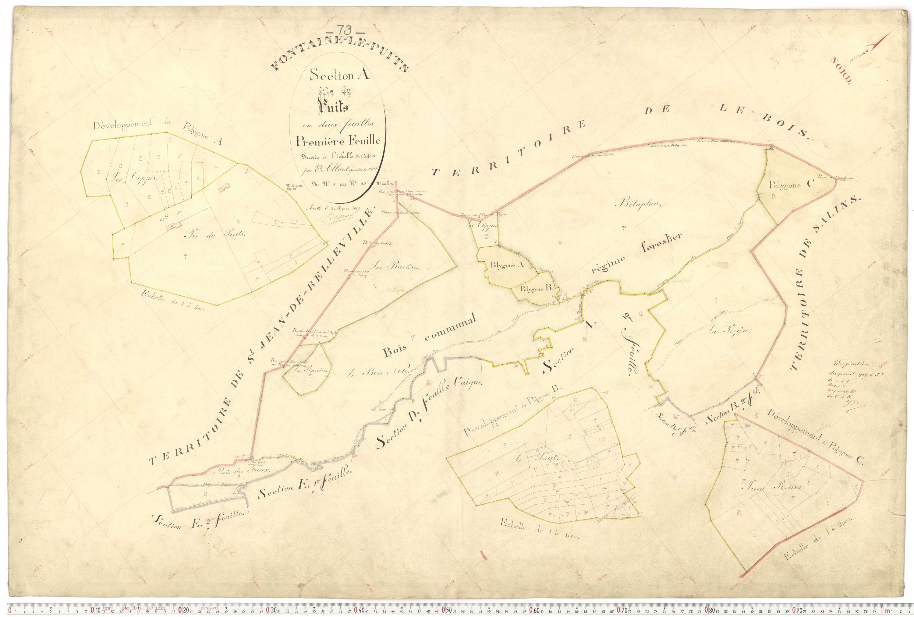 Fontaine-le-Puits - Plans cadastraux du premier cadastre français.