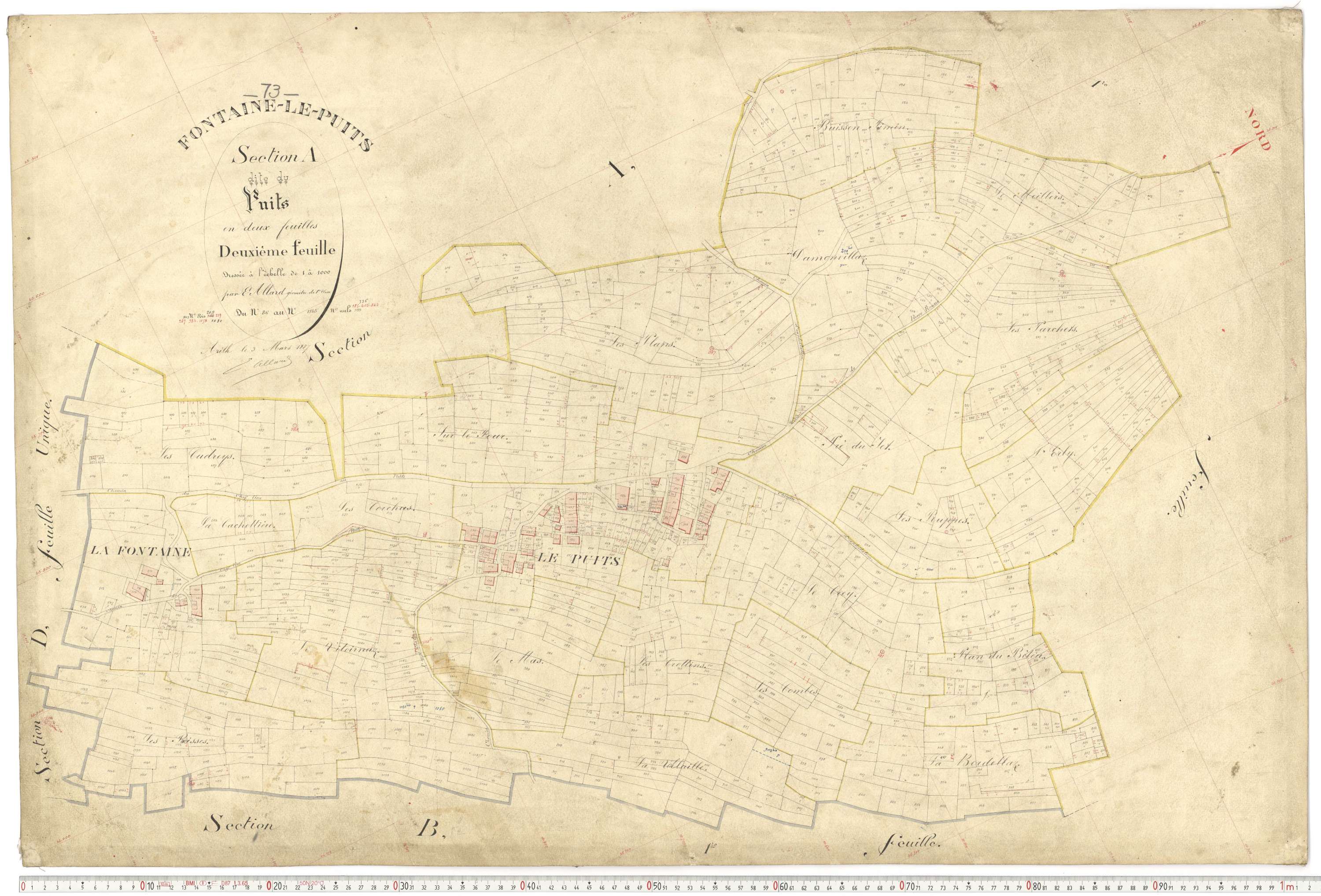 Fontaine-le-Puits - Plans cadastraux du premier cadastre français.