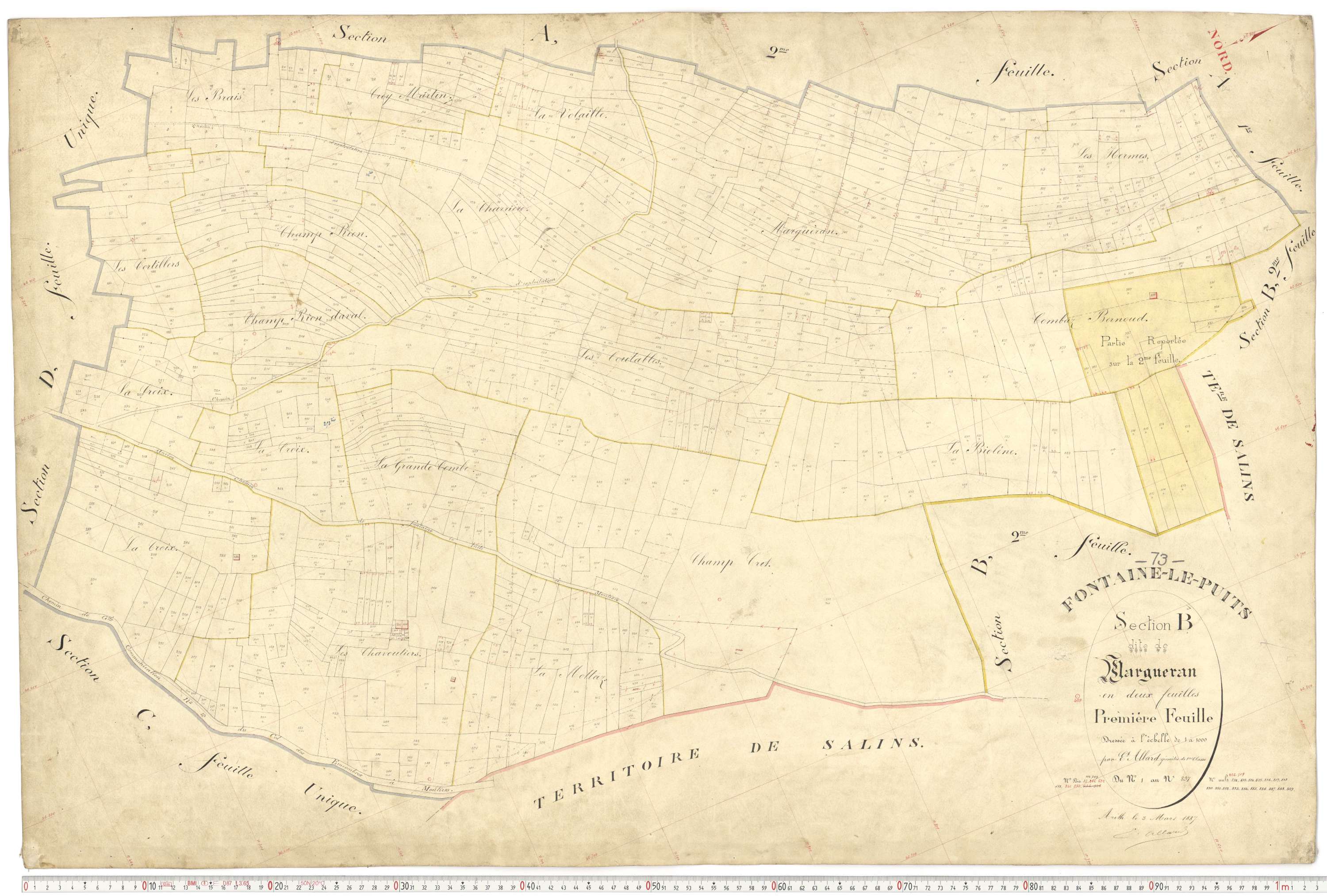 Fontaine-le-Puits - Plans cadastraux du premier cadastre français.