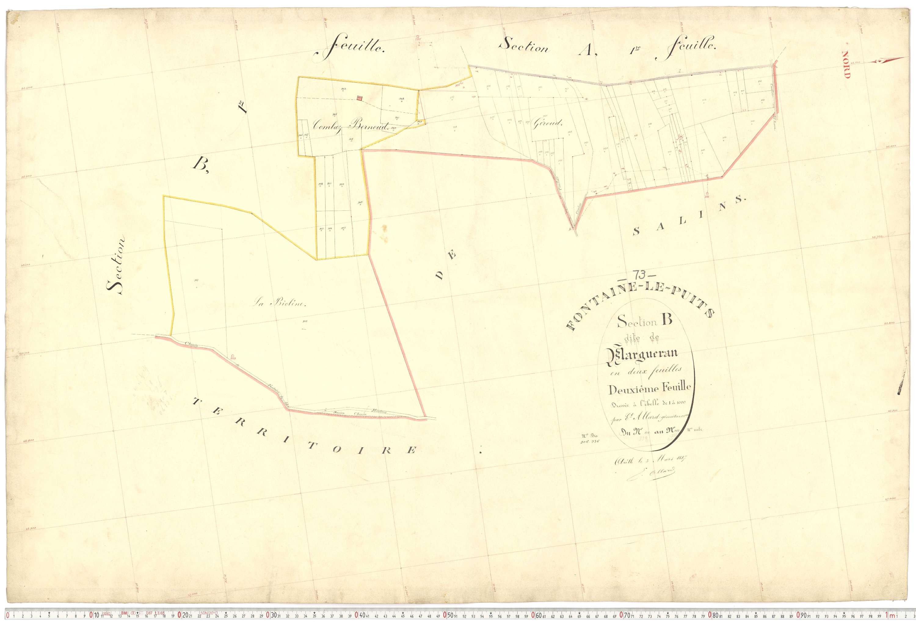 Fontaine-le-Puits - Plans cadastraux du premier cadastre français.